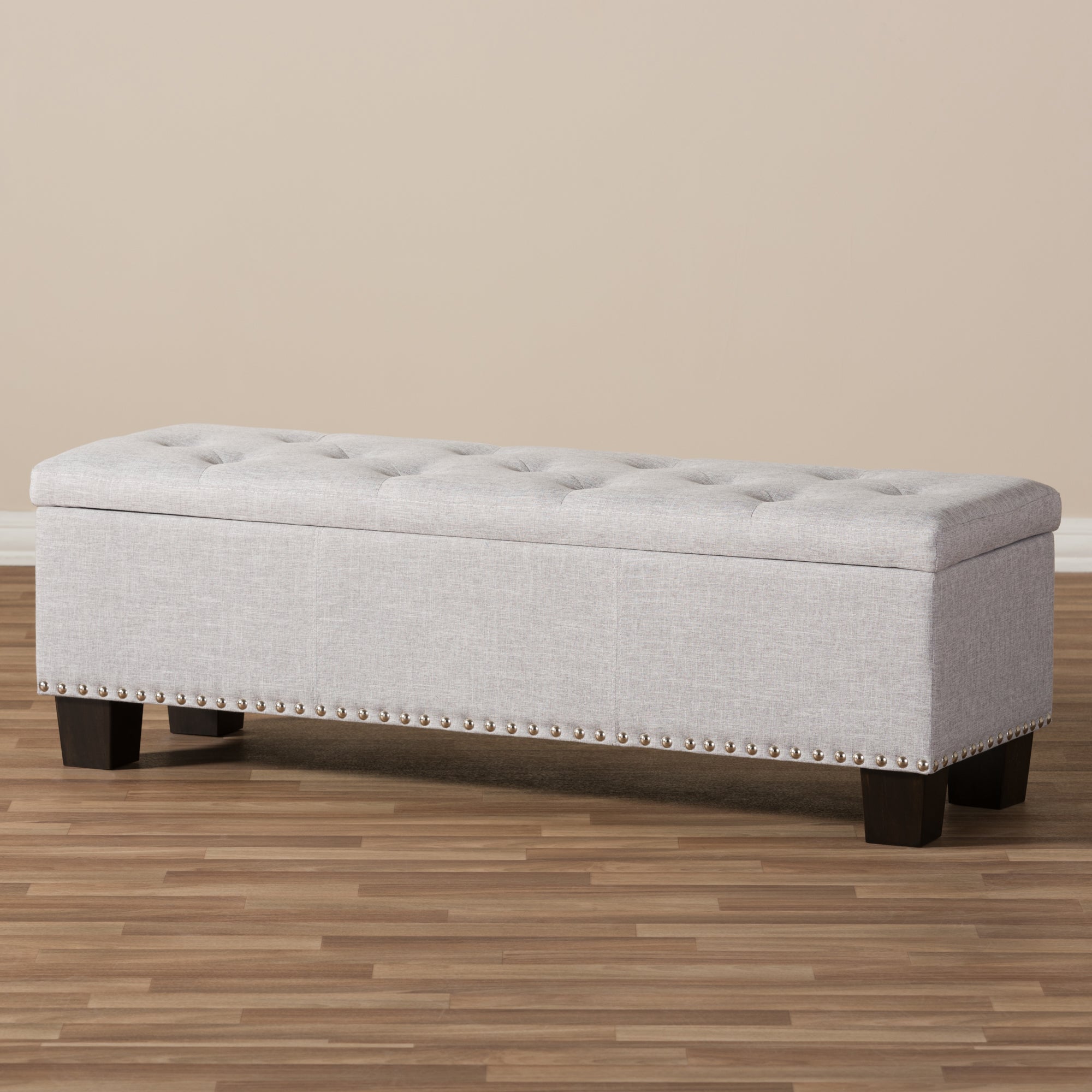 Hannah Modern and Contemporary Fabric Upholstered Button-Tufting Storage Ottoman