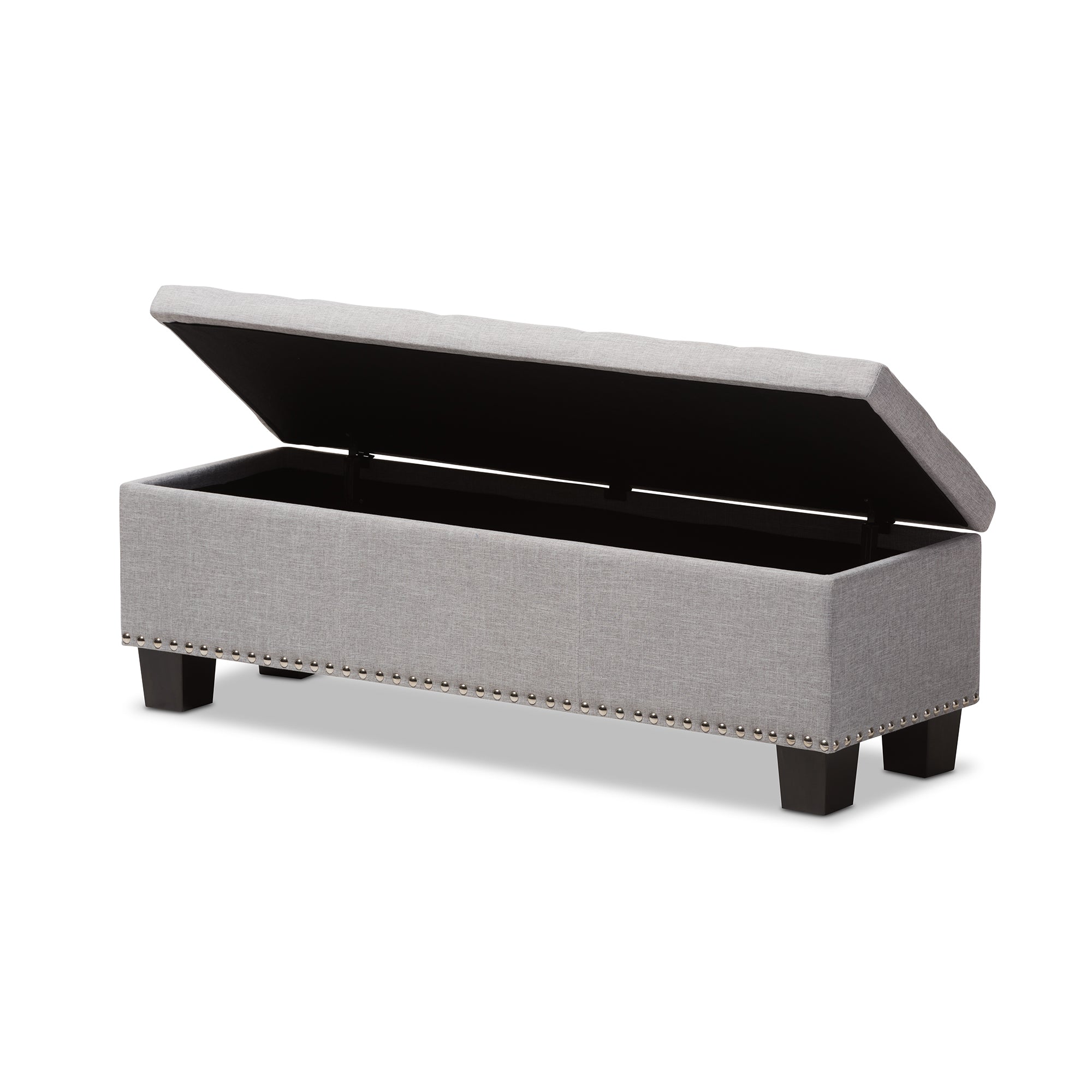 Hannah Modern and Contemporary Fabric Upholstered Button-Tufting Storage Ottoman
