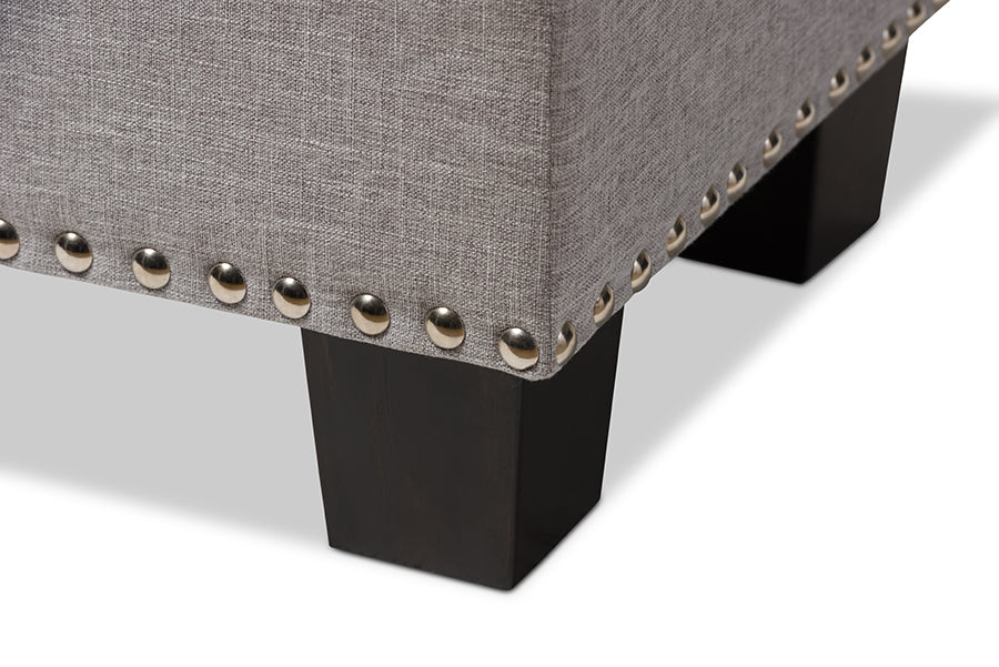 Hannah Modern and Contemporary Fabric Upholstered Button-Tufting Storage Ottoman