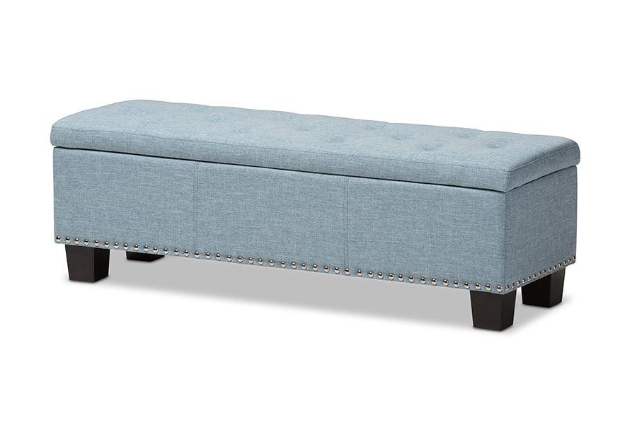 Hannah Modern and Contemporary Fabric Upholstered Button-Tufting Storage Ottoman