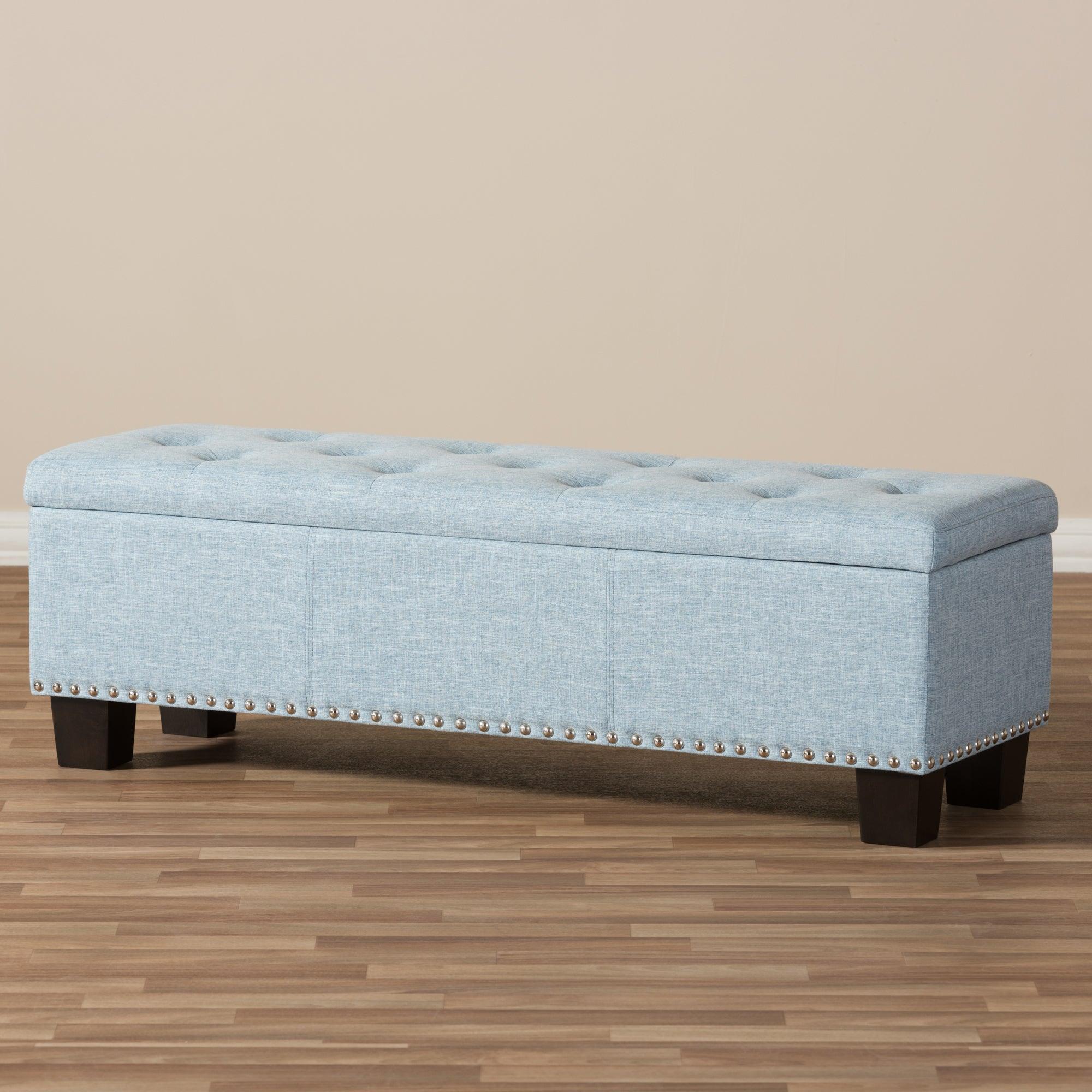 Hannah Modern and Contemporary Fabric Upholstered Button-Tufting Storage Ottoman