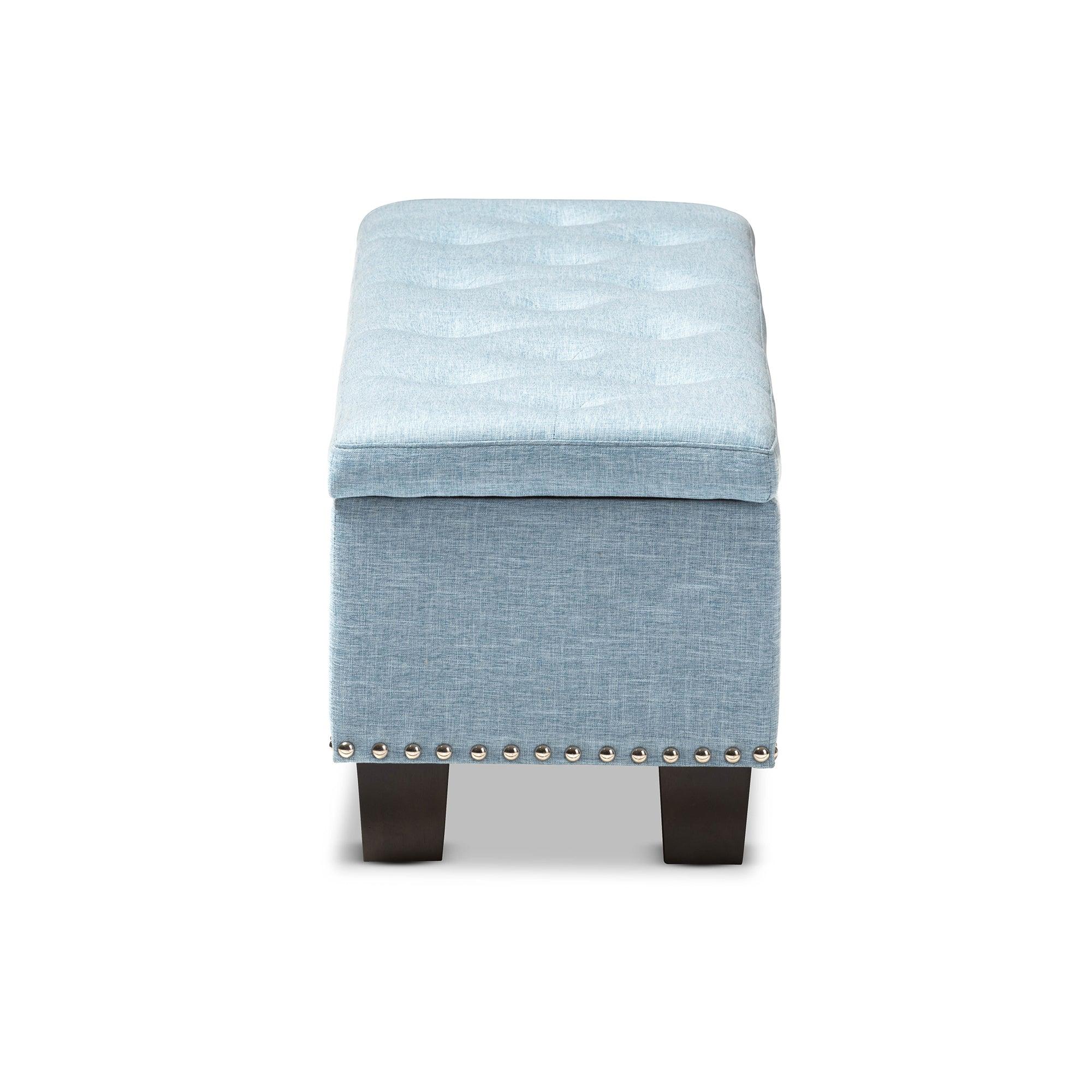 Hannah Modern and Contemporary Fabric Upholstered Button-Tufting Storage Ottoman