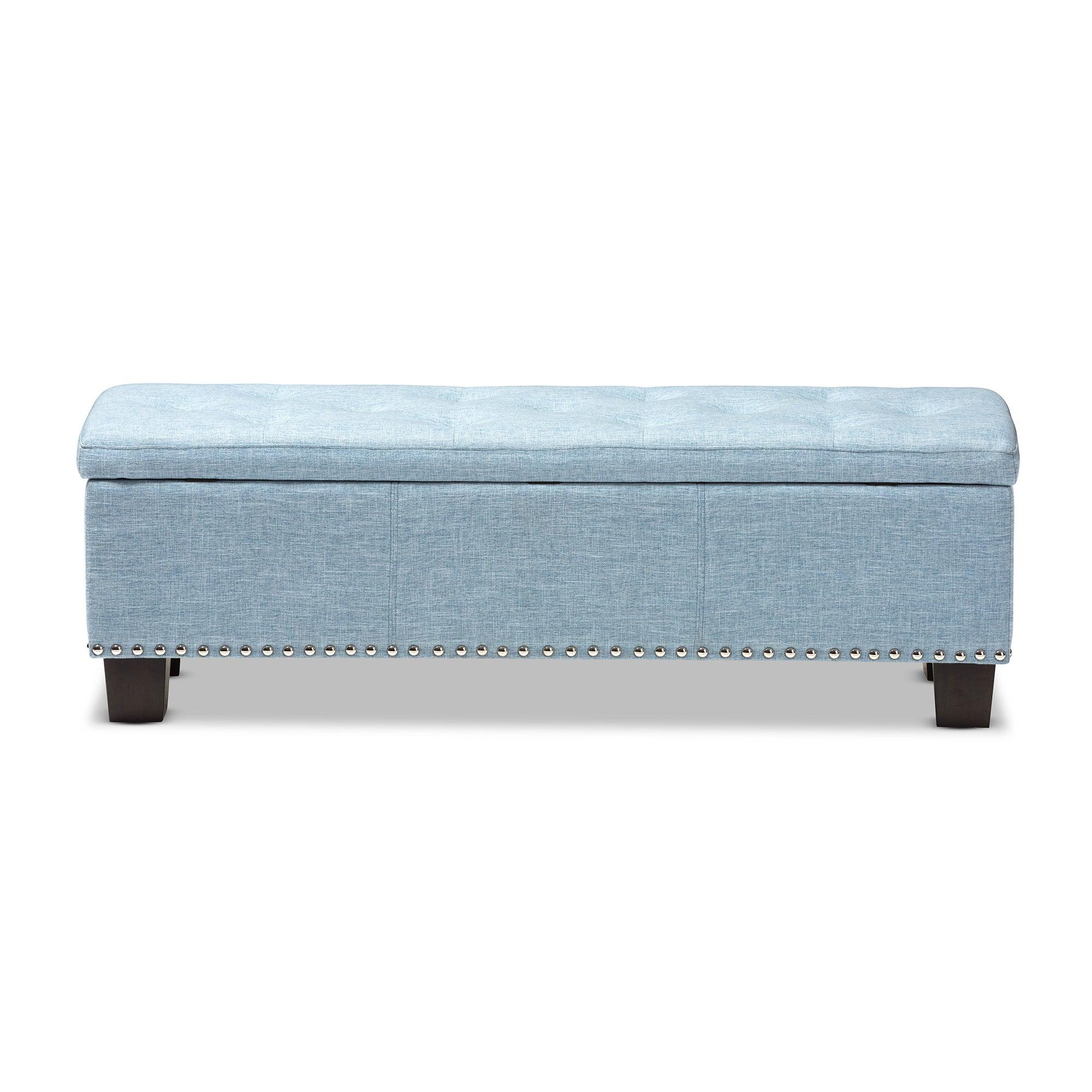 Hannah Modern and Contemporary Fabric Upholstered Button-Tufting Storage Ottoman