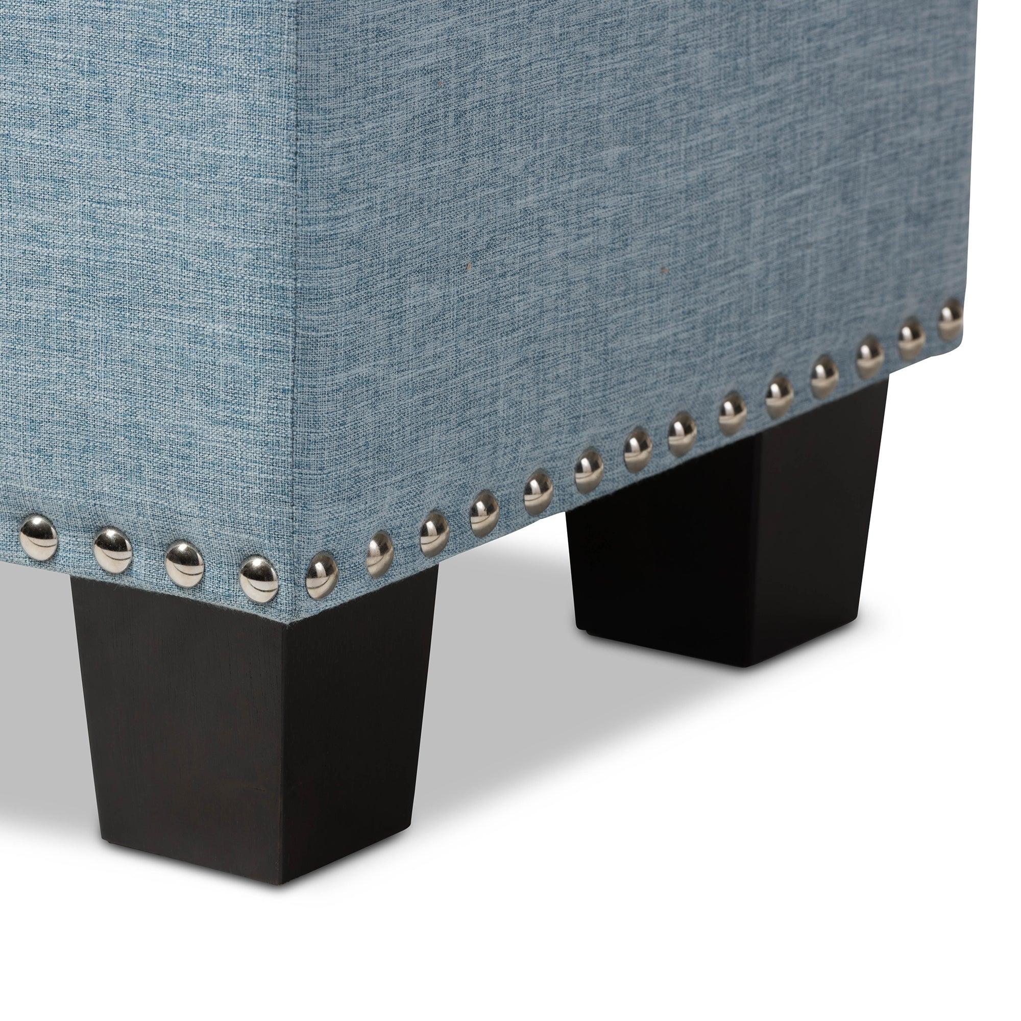 Hannah Modern and Contemporary Fabric Upholstered Button-Tufting Storage Ottoman