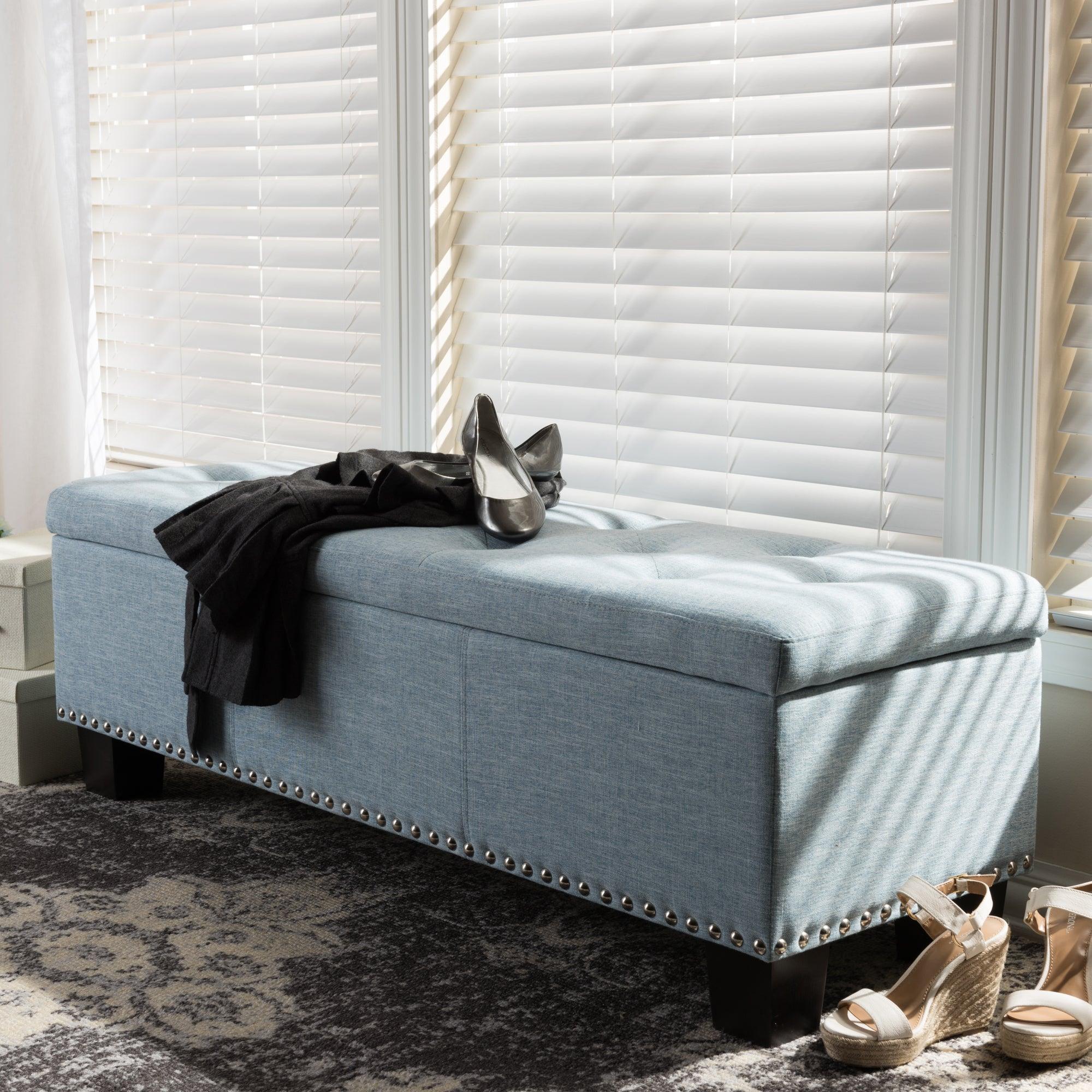 Hannah Modern and Contemporary Fabric Upholstered Button-Tufting Storage Ottoman