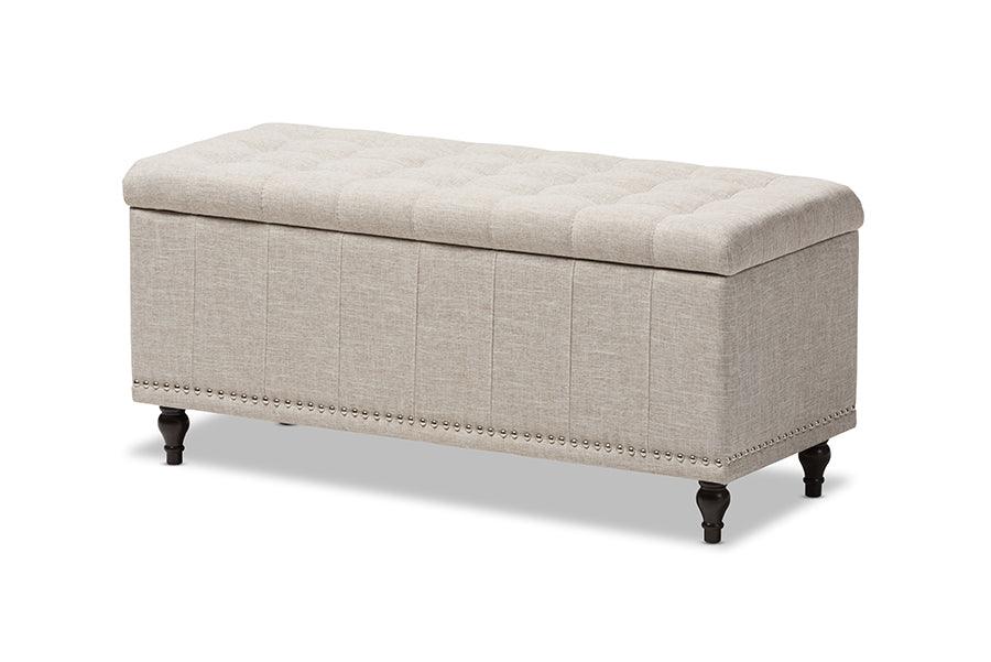 Kaylee Modern Classic Fabric Upholstered Button-Tufting Storage Ottoman