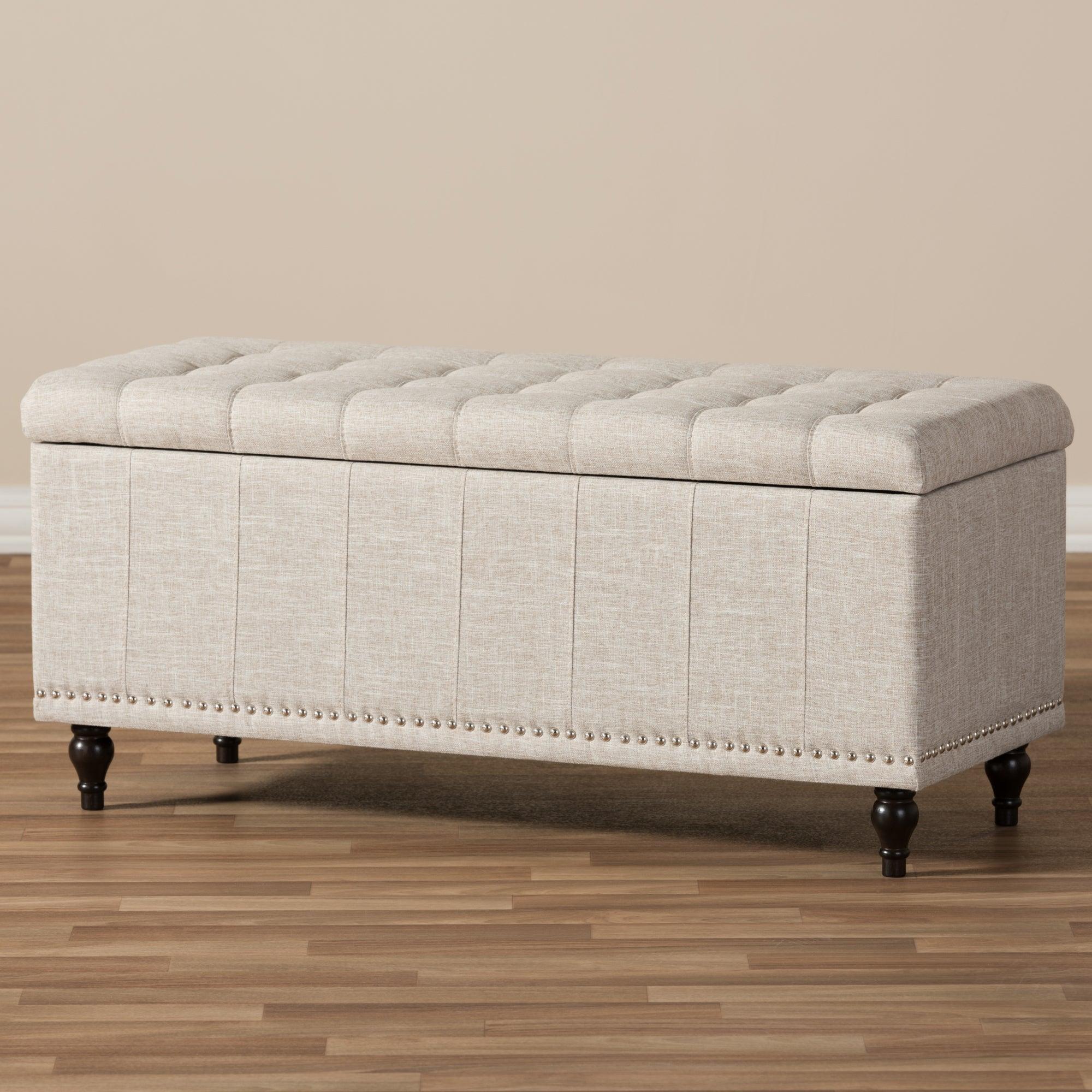 Kaylee Modern Classic Fabric Upholstered Button-Tufting Storage Ottoman