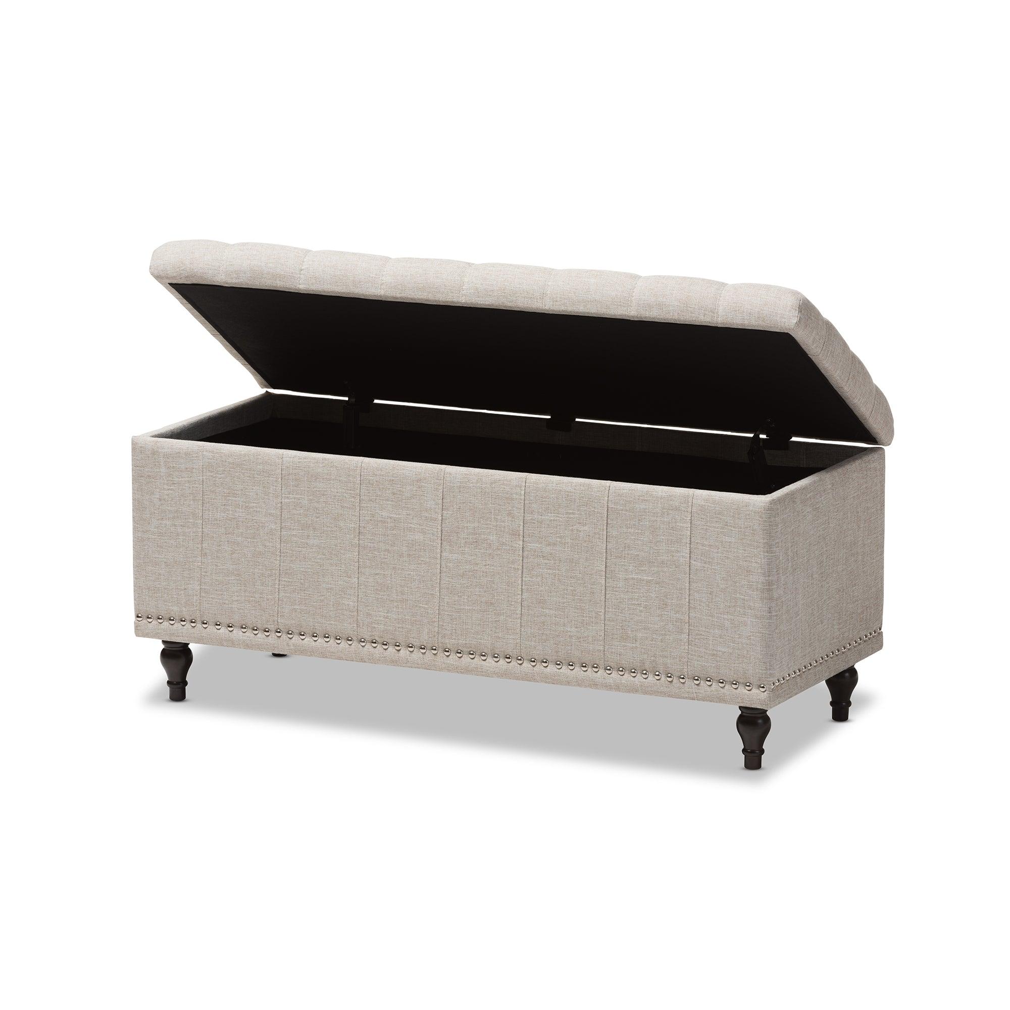 Kaylee Modern Classic Fabric Upholstered Button-Tufting Storage Ottoman