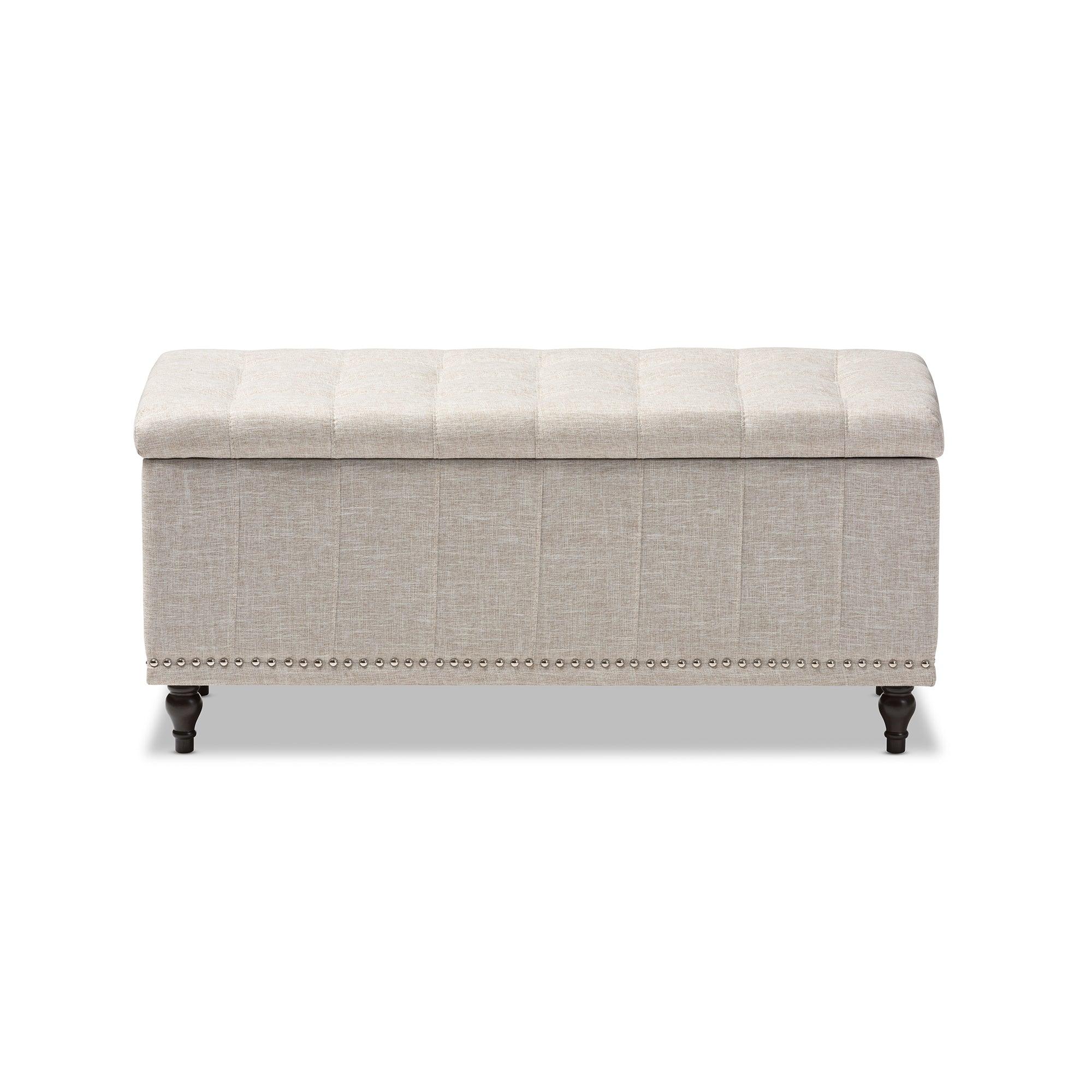 Kaylee Modern Classic Fabric Upholstered Button-Tufting Storage Ottoman
