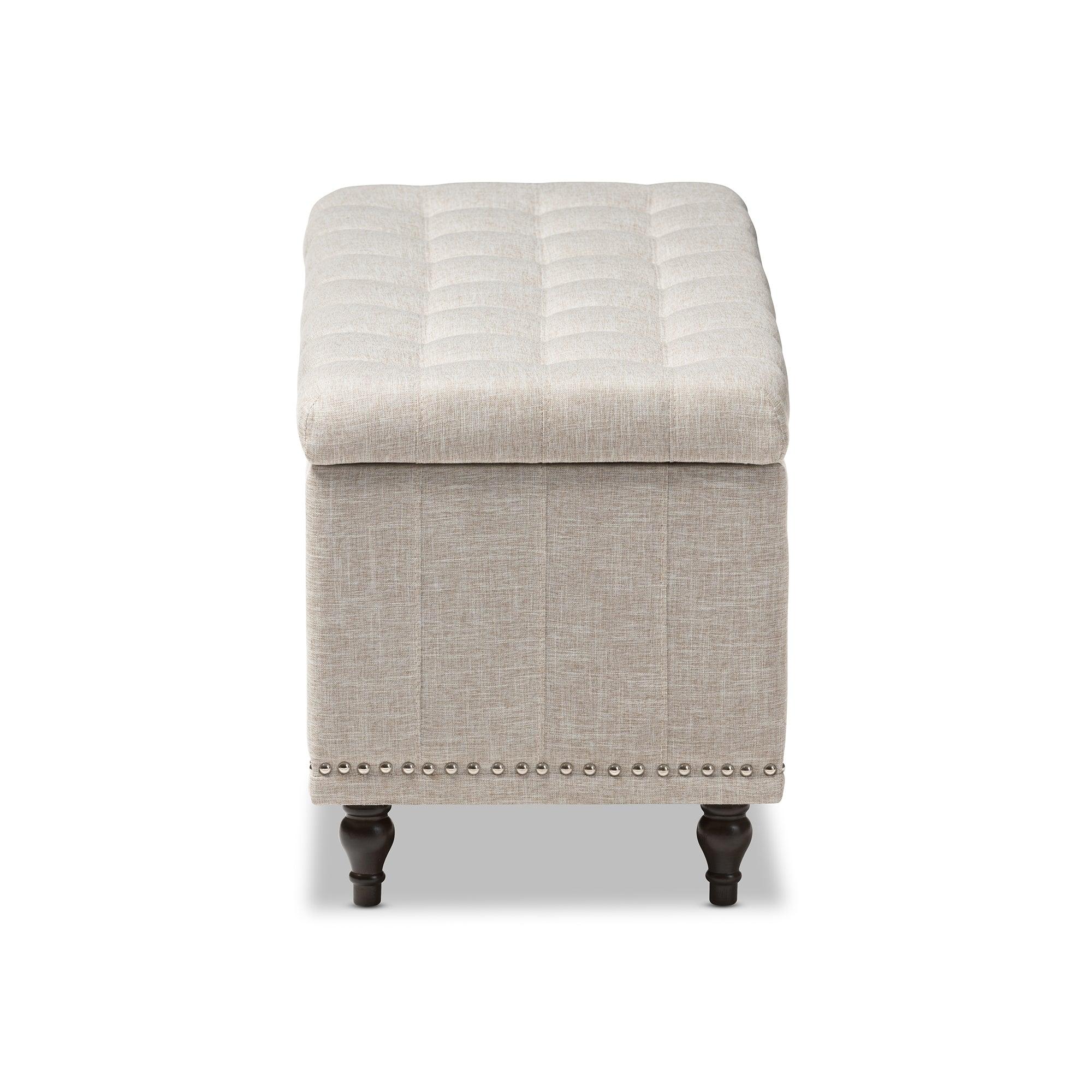 Kaylee Modern Classic Fabric Upholstered Button-Tufting Storage Ottoman