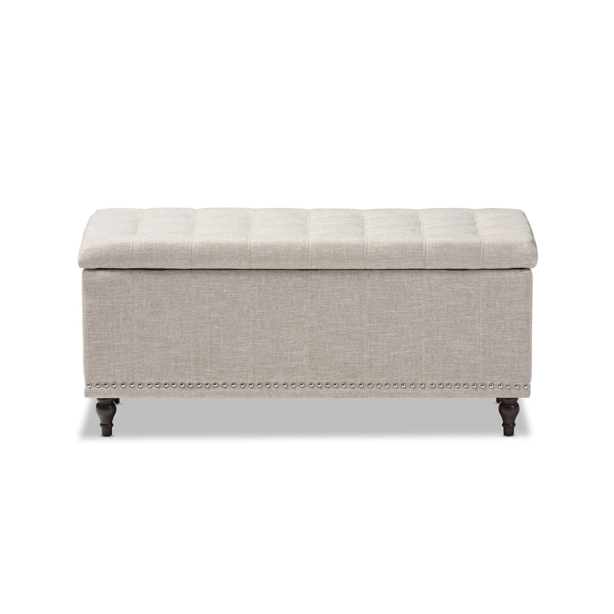 Kaylee Modern Classic Fabric Upholstered Button-Tufting Storage Ottoman