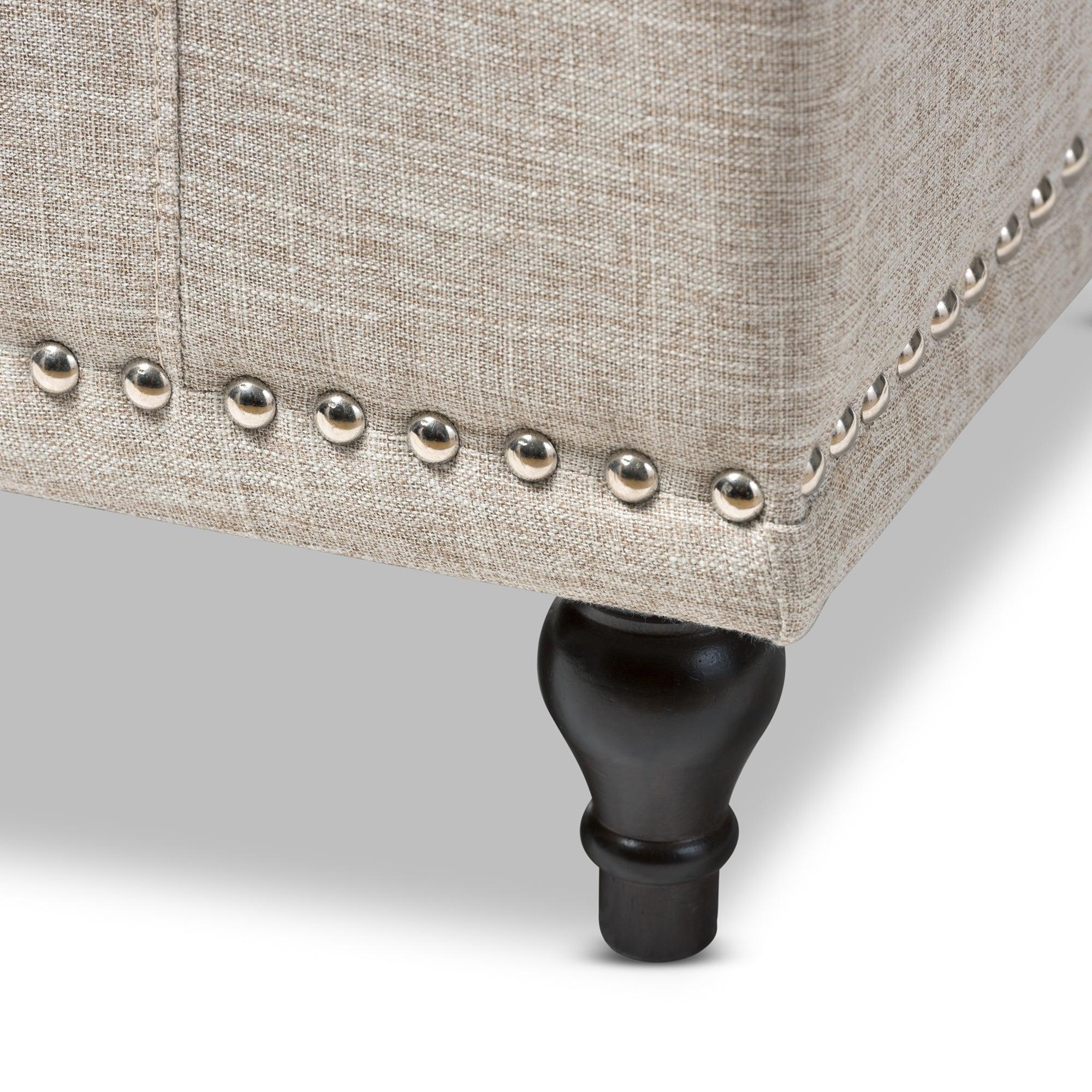 Kaylee Modern Classic Fabric Upholstered Button-Tufting Storage Ottoman