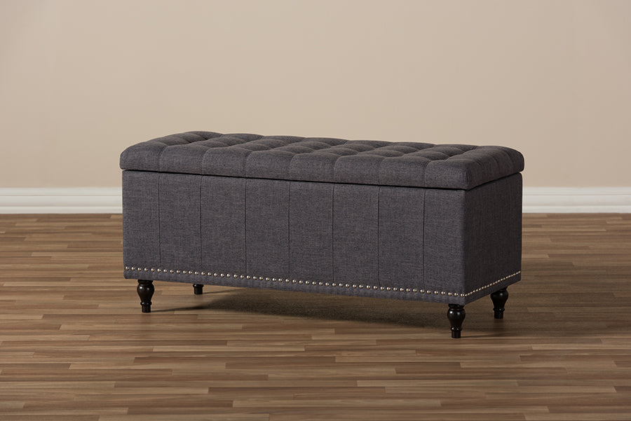 Kaylee Modern Classic Fabric Upholstered Button-Tufting Storage Ottoman