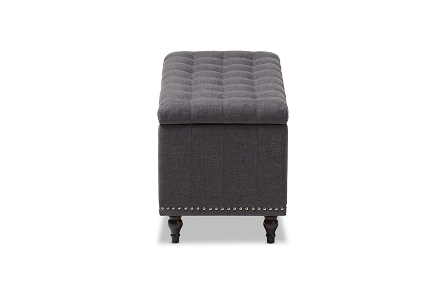 Kaylee Modern Classic Fabric Upholstered Button-Tufting Storage Ottoman