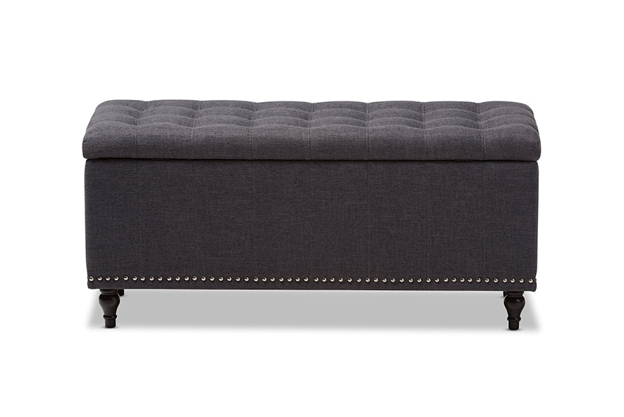 Kaylee Modern Classic Fabric Upholstered Button-Tufting Storage Ottoman