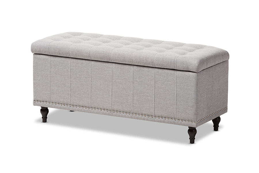 Kaylee Modern Classic Fabric Upholstered Button-Tufting Storage Ottoman