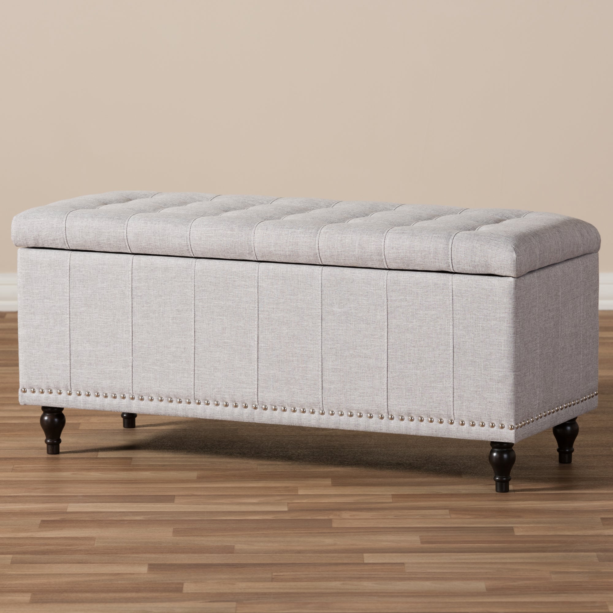 Kaylee Modern Classic Fabric Upholstered Button-Tufting Storage Ottoman