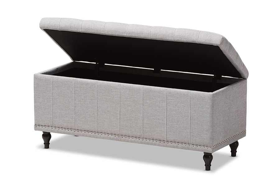 Kaylee Modern Classic Fabric Upholstered Button-Tufting Storage Ottoman