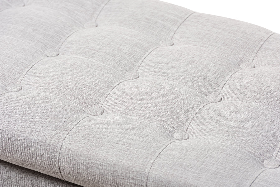 Kaylee Modern Classic Fabric Upholstered Button-Tufting Storage Ottoman