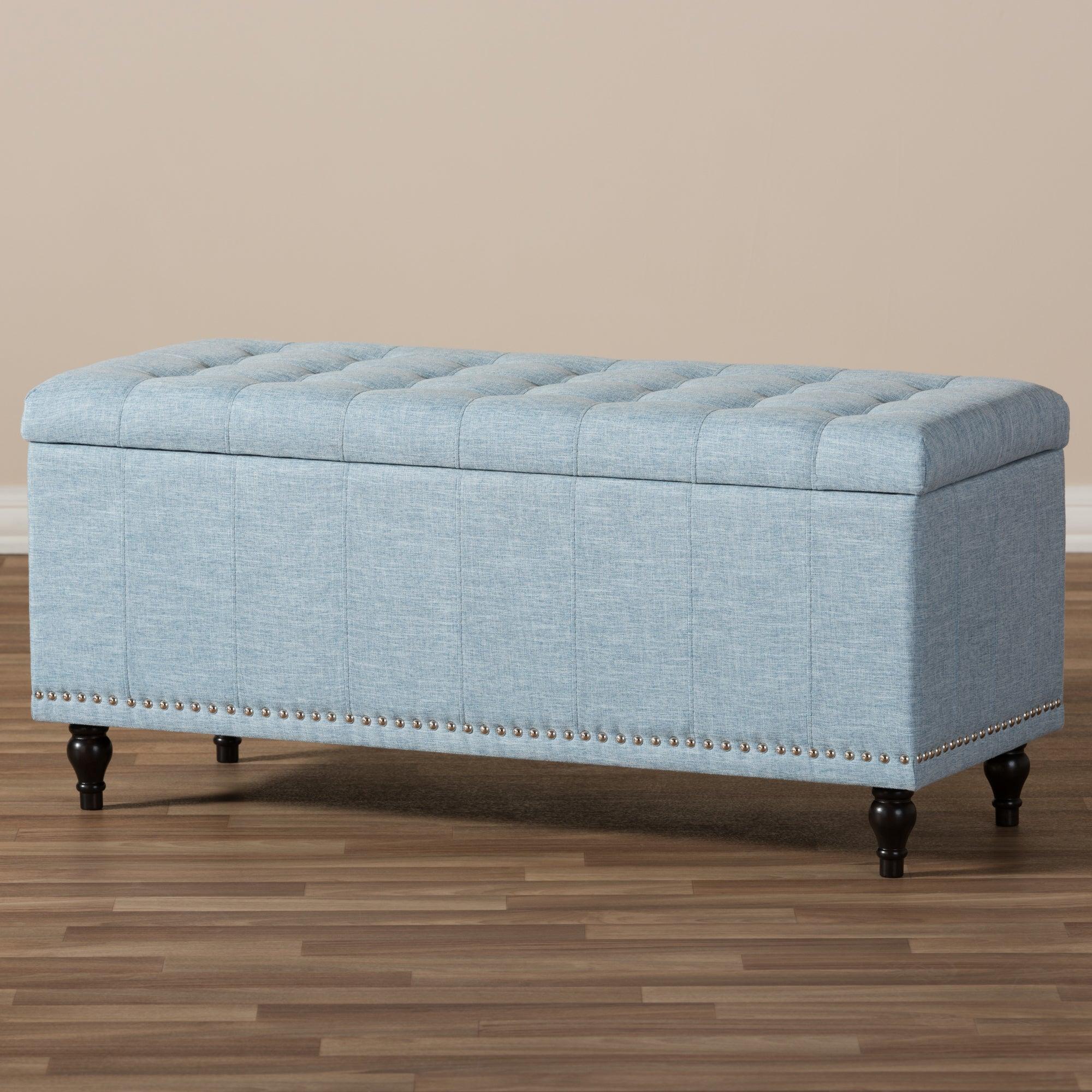 Kaylee Modern Classic Fabric Upholstered Button-Tufting Storage Ottoman