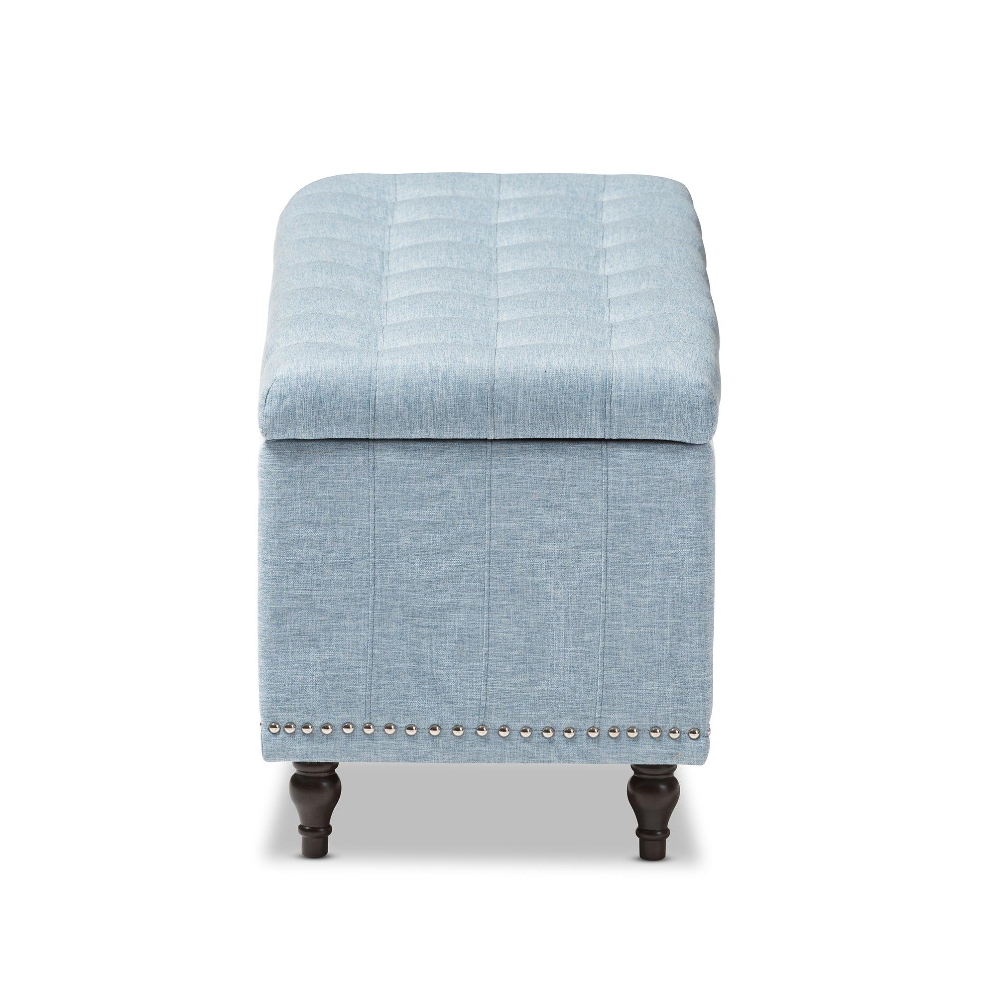 Kaylee Modern Classic Fabric Upholstered Button-Tufting Storage Ottoman