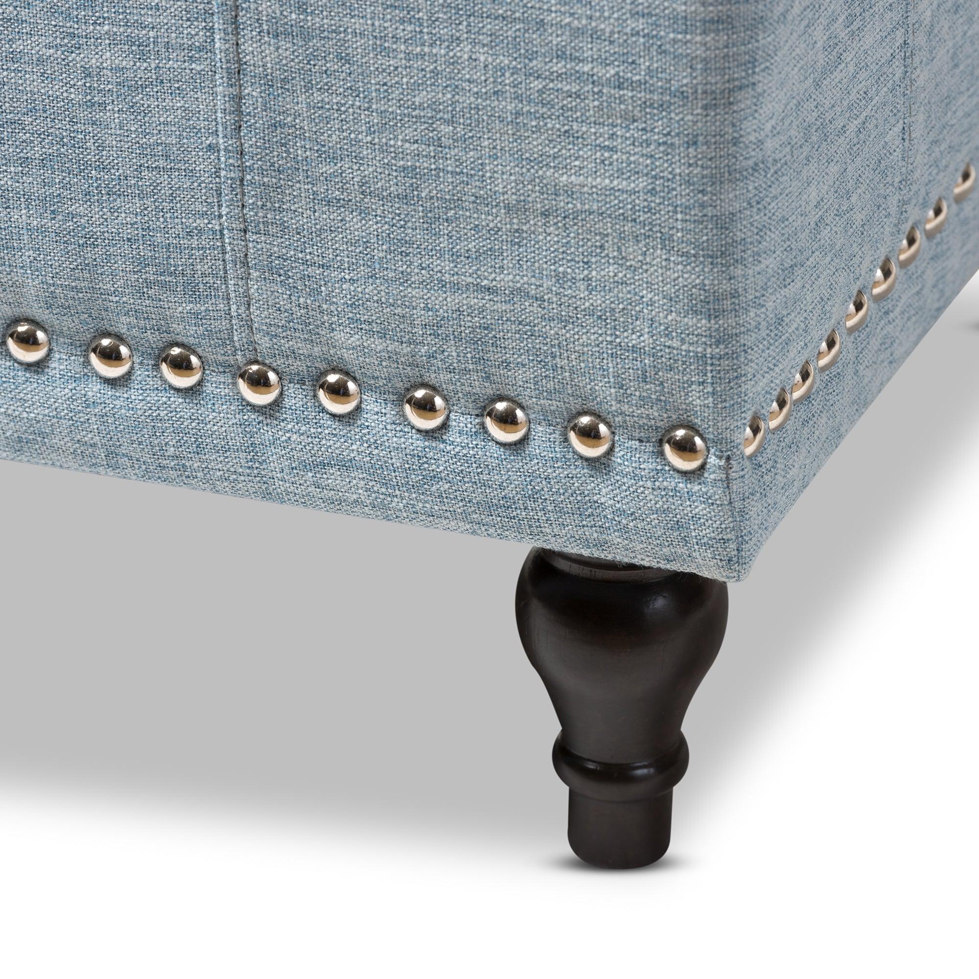 Kaylee Modern Classic Fabric Upholstered Button-Tufting Storage Ottoman