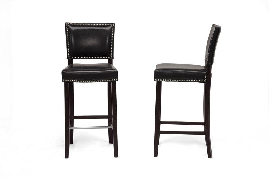 Aries Modern Bar Stool with Nail Head Trim (Set of 2)