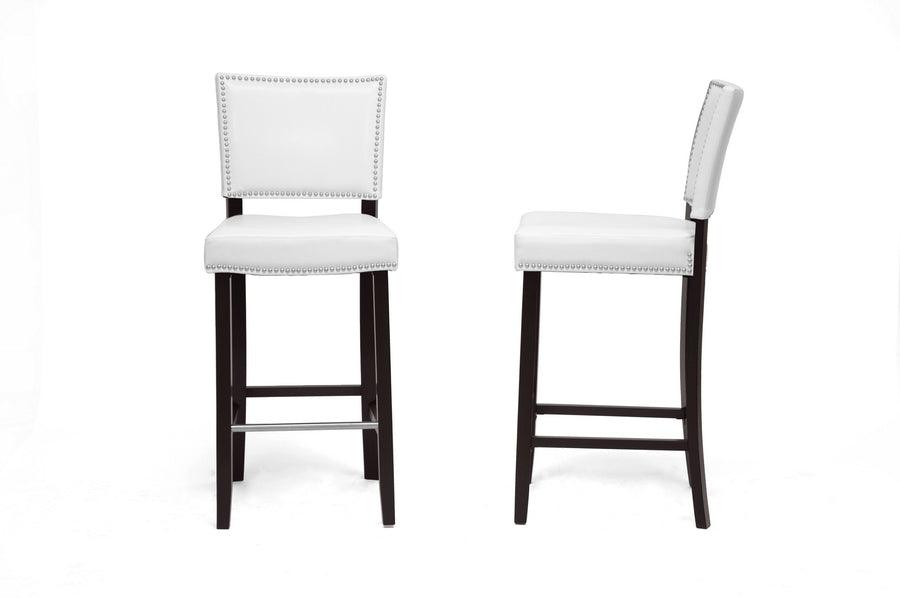 Aries Modern Bar Stool with Nail Head Trim (Set of 2)