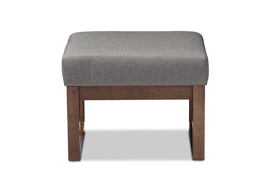 Yashiya Mid-century Retro Modern Fabric Upholstered Ottoman Stool
