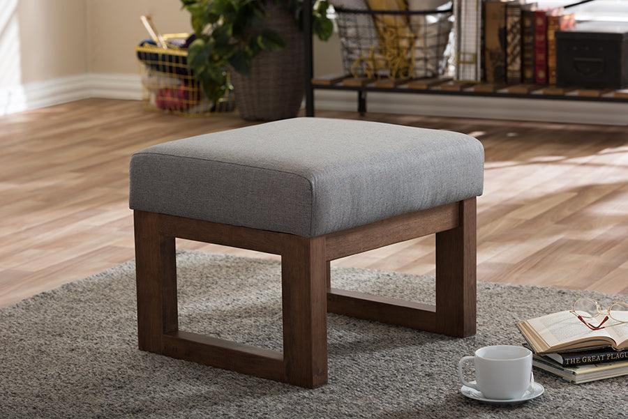 Yashiya Mid-century Retro Modern Fabric Upholstered Ottoman
