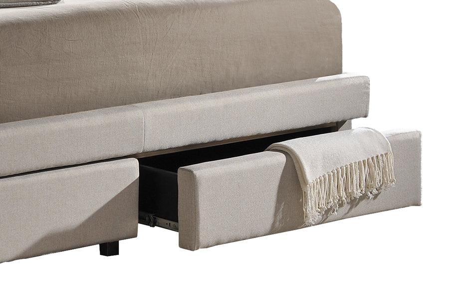 Ainge Contemporary Button-Tufted Light Fabric Upholstered Storage Bed