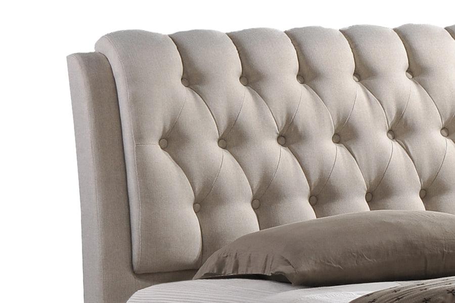 Ainge Contemporary Button-Tufted Light Fabric Upholstered Storage Bed