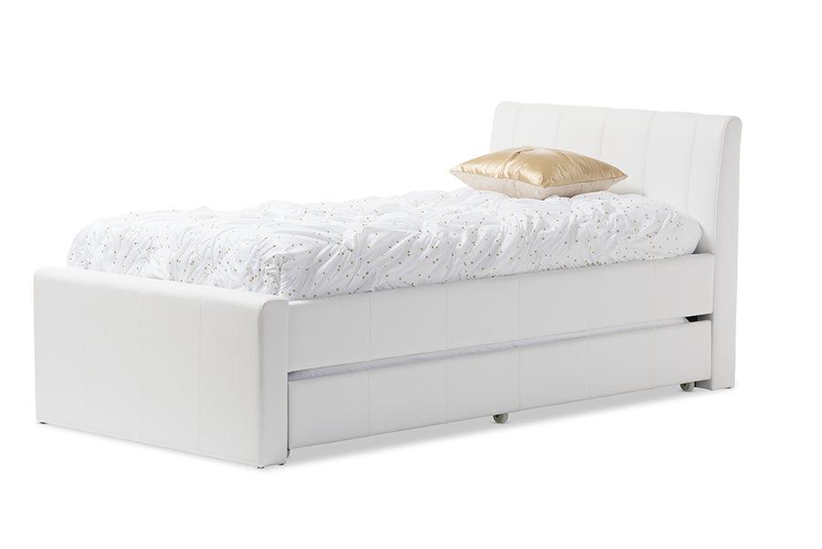 Cosmo Modern and Contemporary Faux Leather Trundle Bed