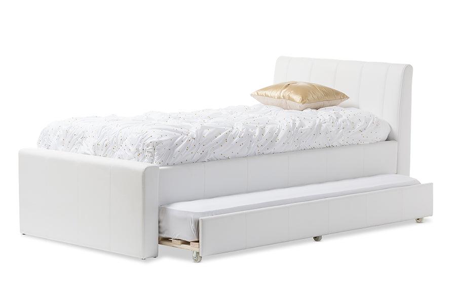 Cosmo Modern and Contemporary Faux Leather Trundle Bed