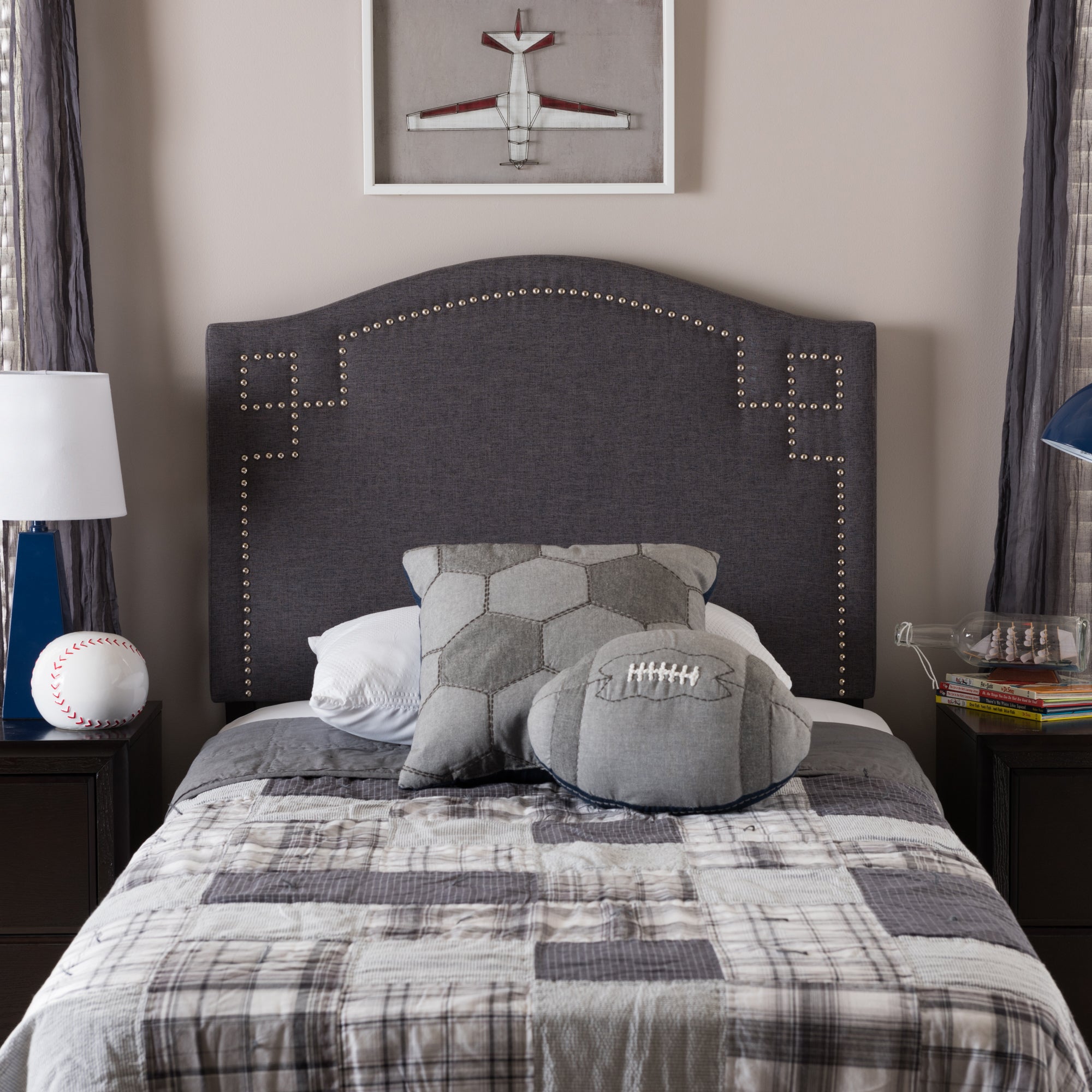 Aubrey Modern and Contemporary Fabric Upholstered Headboard