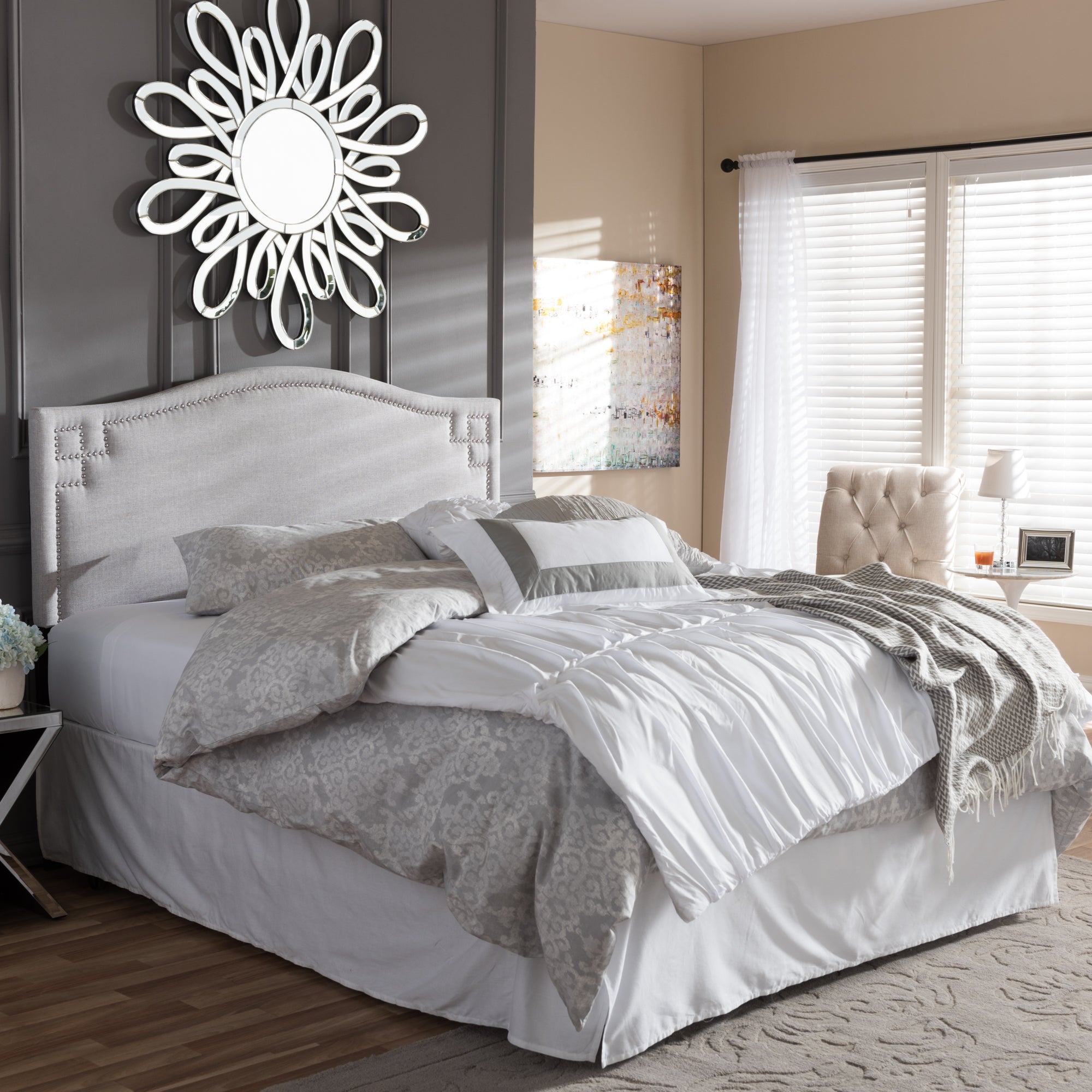 Aubrey Modern and Contemporary Fabric Upholstered Headboard