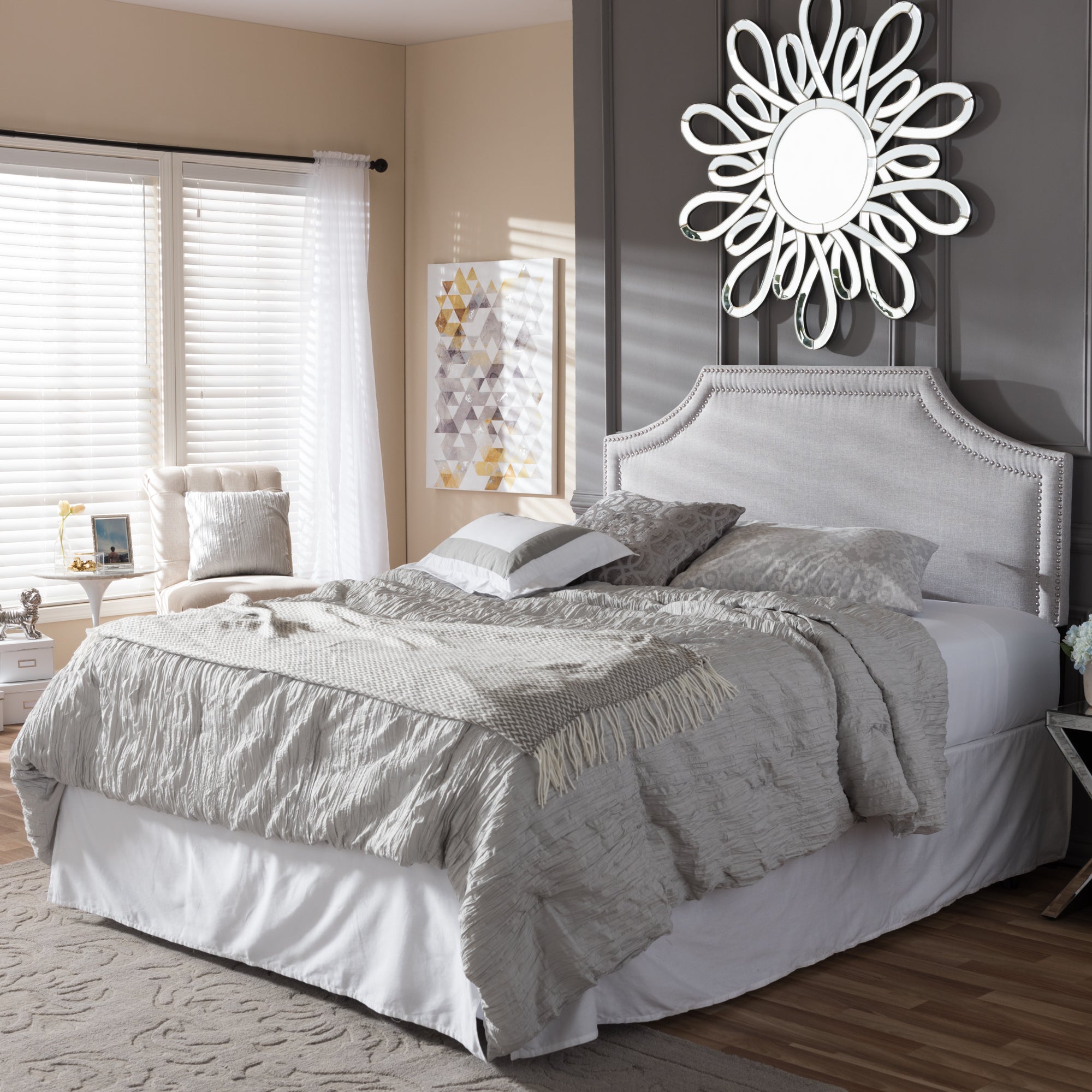 AvigNon Modern and Contemporary Fabric Upholstered Headboard