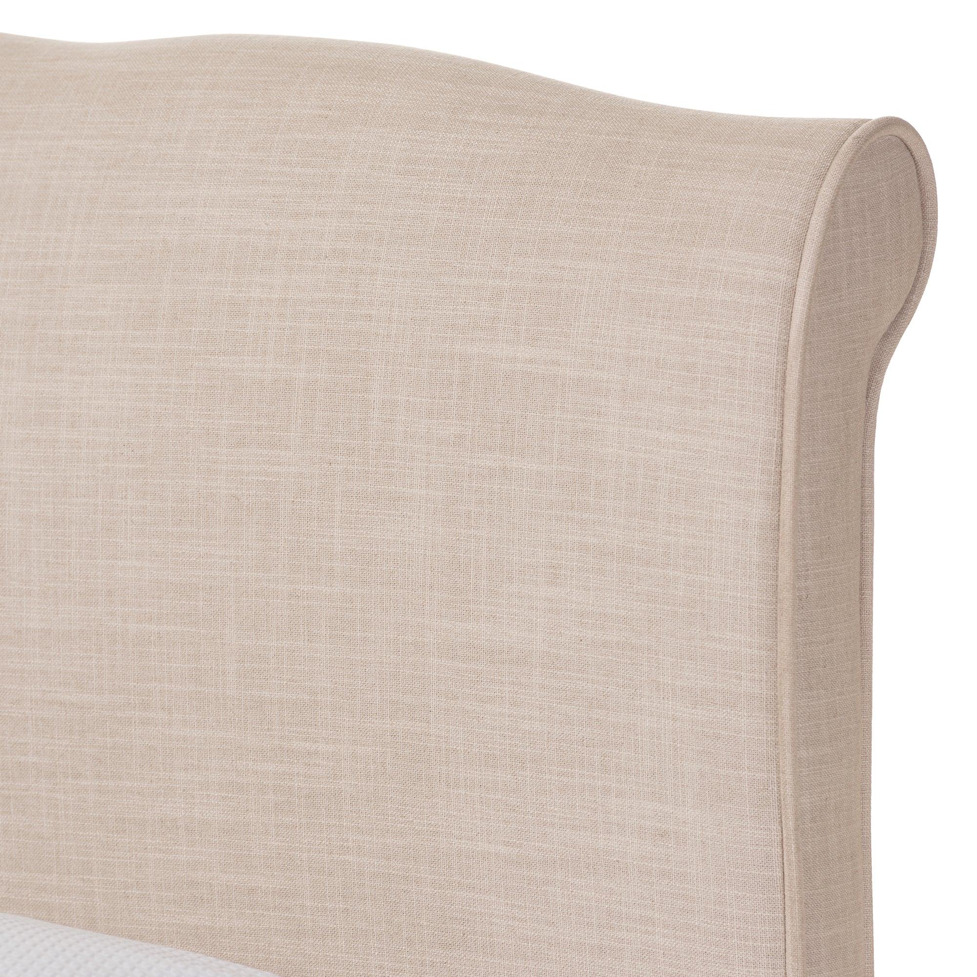 Fannie French Classic Modern Style Linen Fabric Platform Bed
