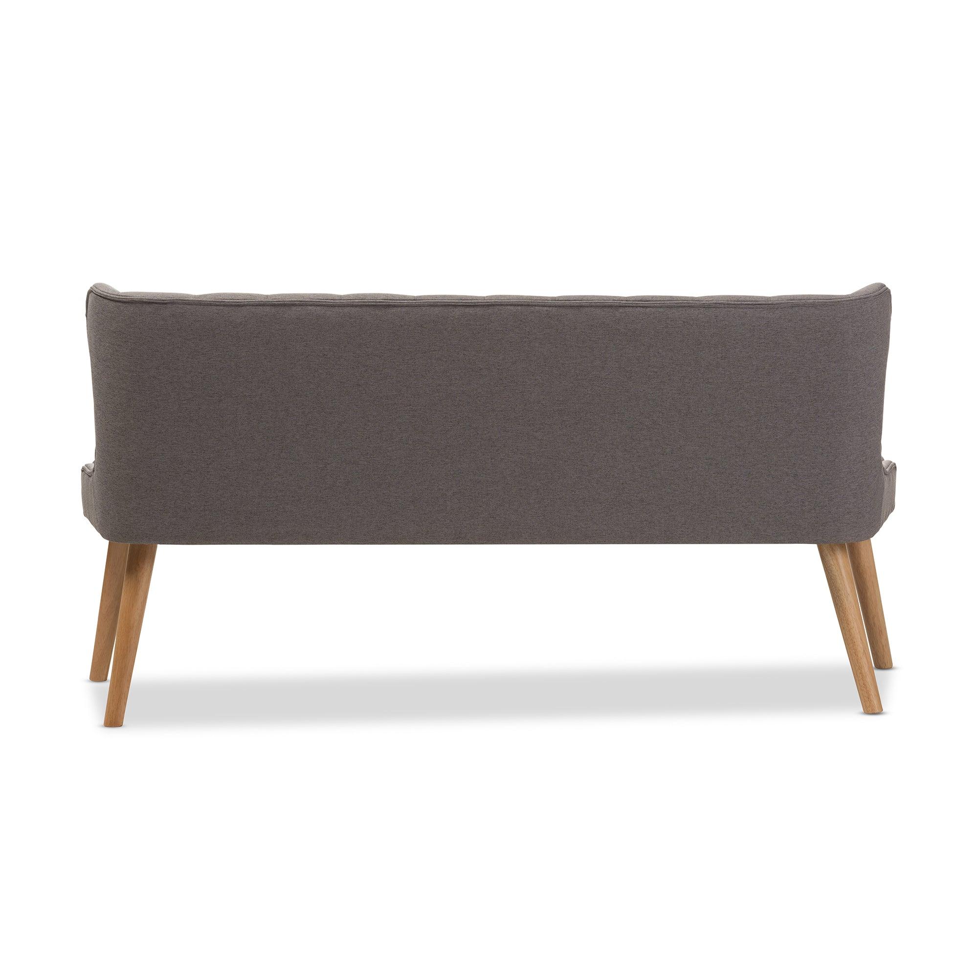 Melody Mid-Century Modern Fabric and Wood Finishing 3-Seater Settee Bench