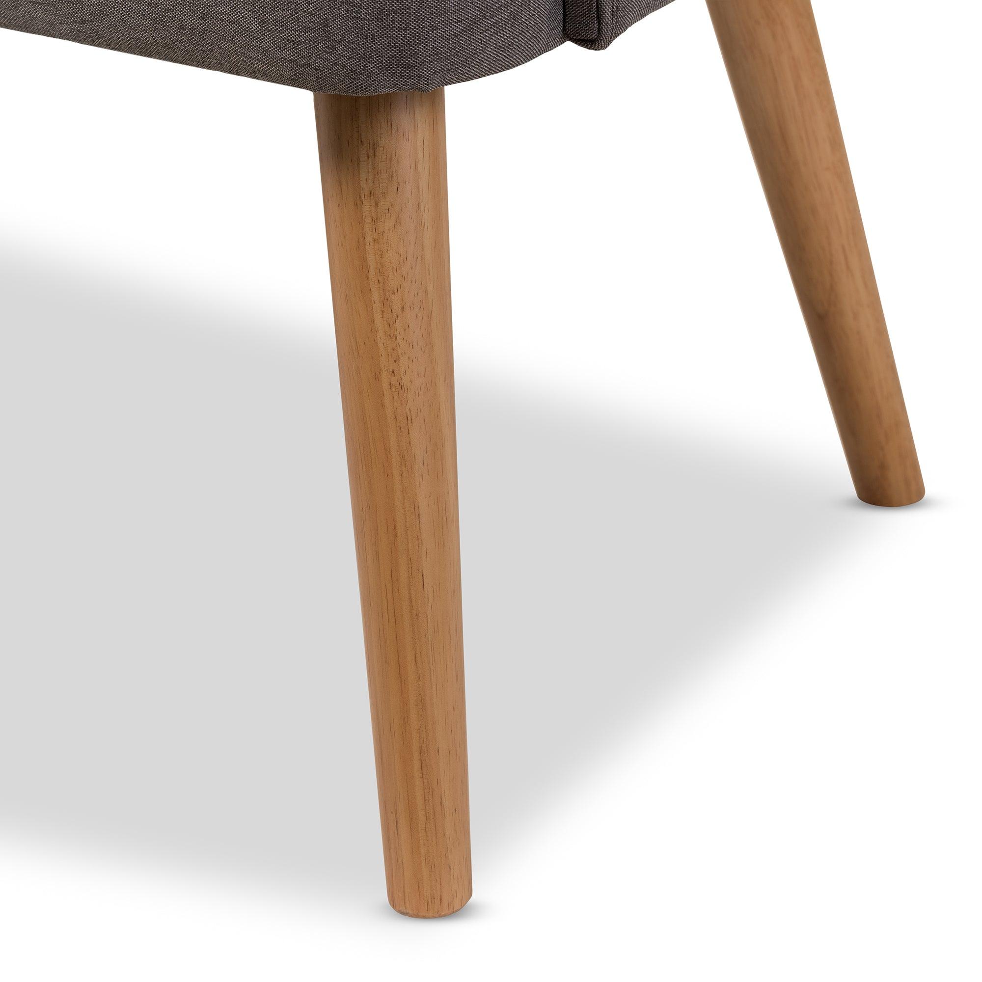 Melody Mid-Century Modern Fabric and Wood Finishing 3-Seater Settee Bench