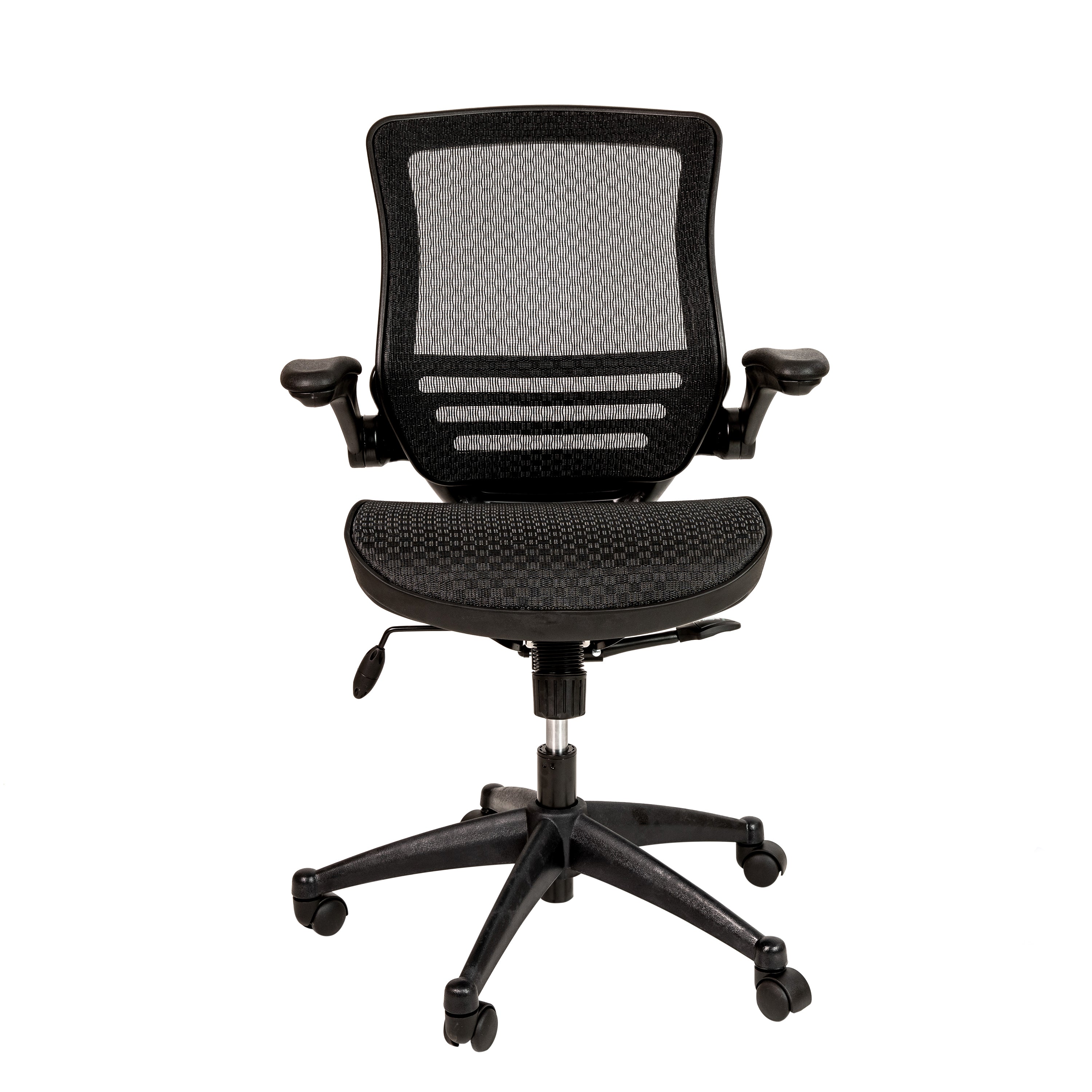 Mid-Back Transparent Mesh Executive Swivel Office Chair with Flip-Up Arms
