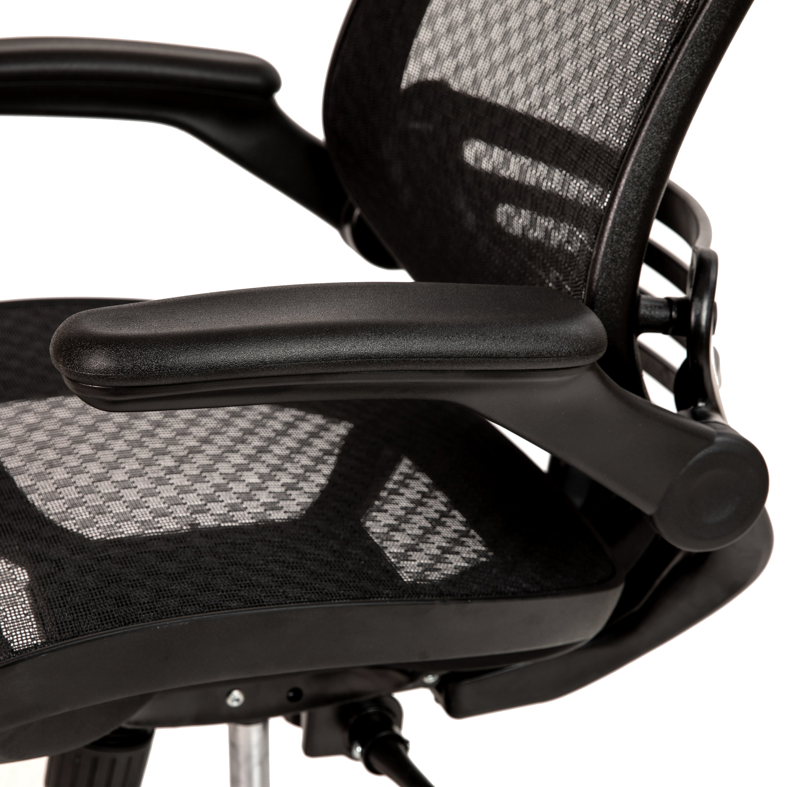 Mid-Back Transparent Mesh Executive Swivel Office Chair with Flip-Up Arms