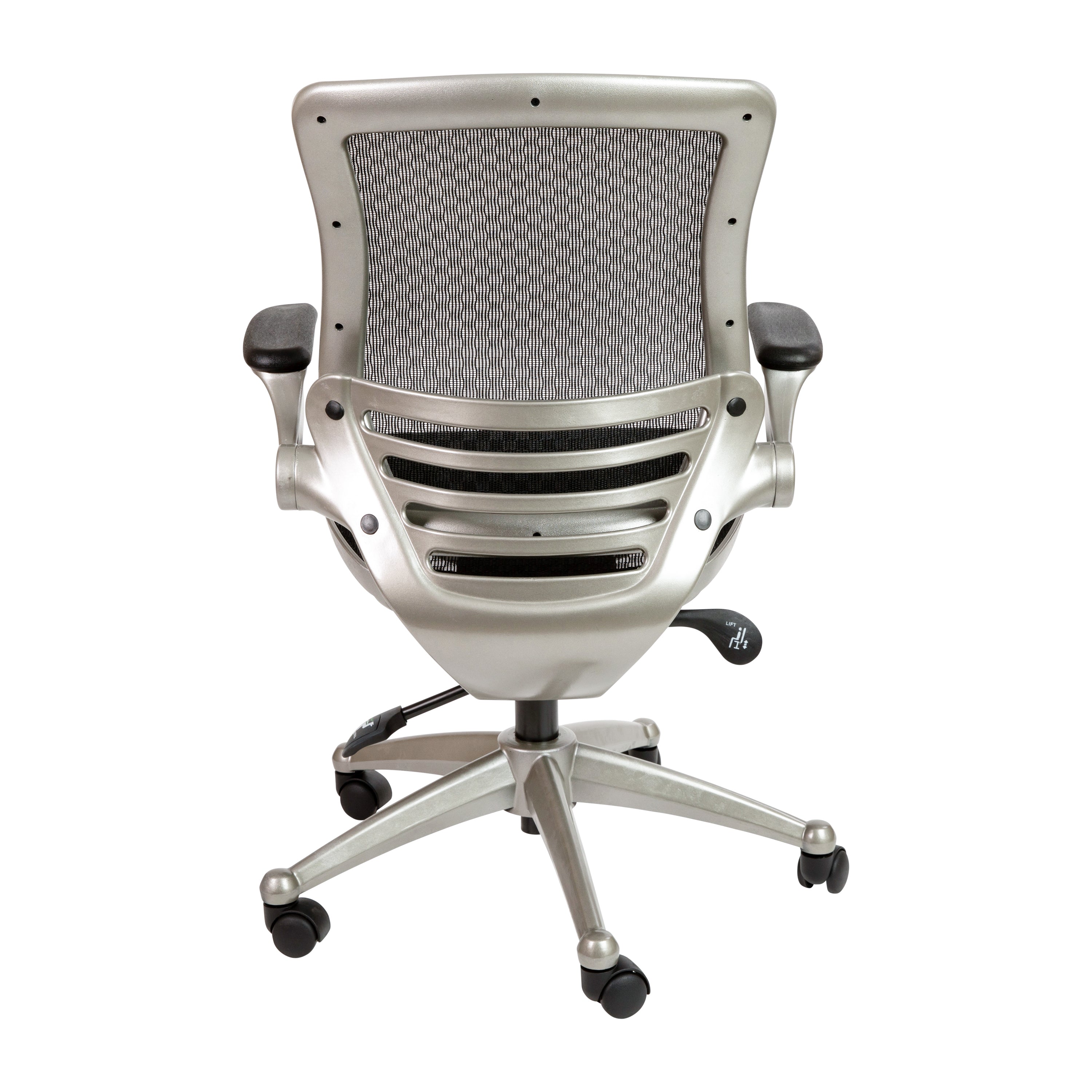 Mid-Back Transparent Mesh Executive Swivel Office Chair with Flip-Up Arms