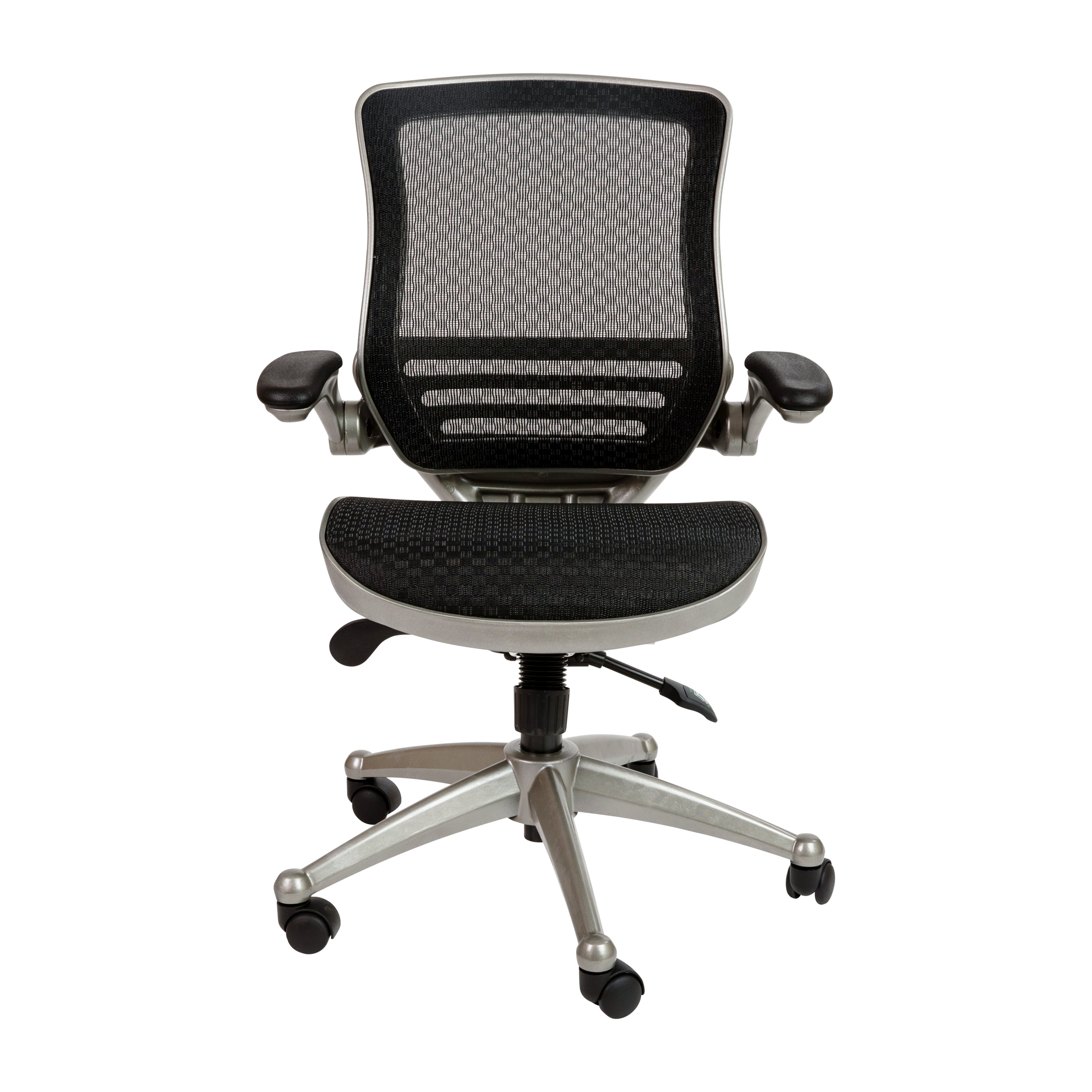 Mid-Back Transparent Mesh Executive Swivel Office Chair with Flip-Up Arms