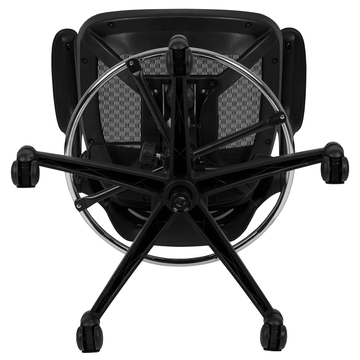Mid-Back Transparent Mesh Drafting Chair with Flip-Up Arms
