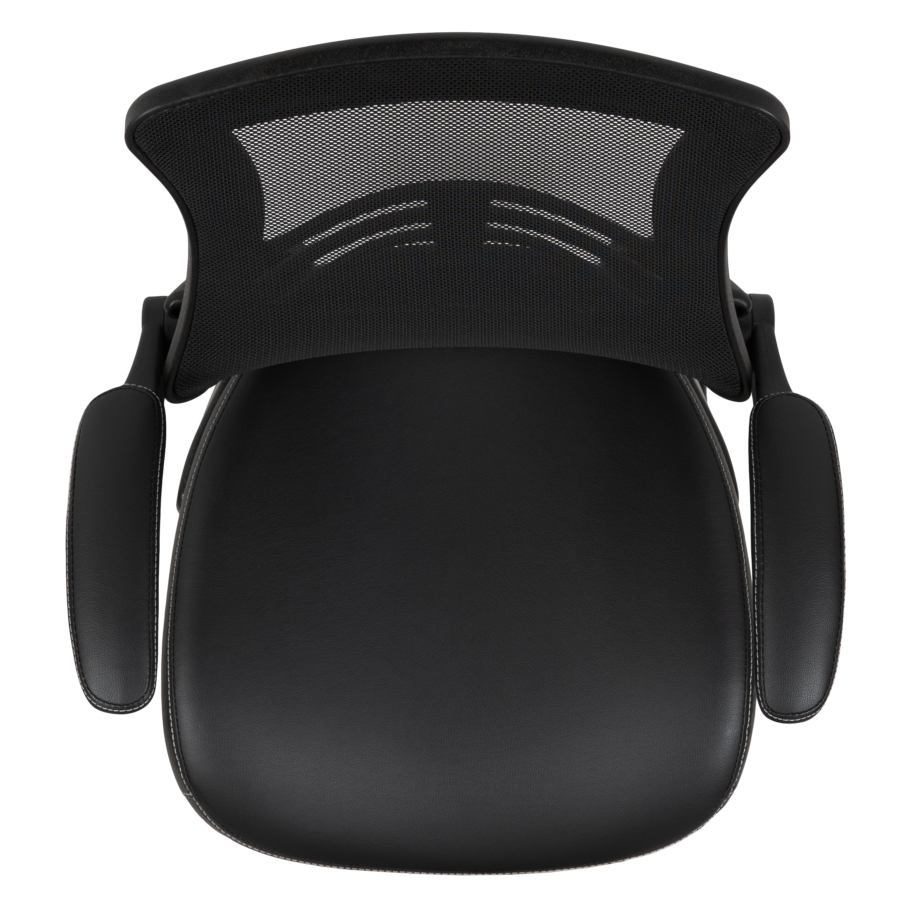 Mesh Sled Base Side Reception Chair with Flip-Up Arms