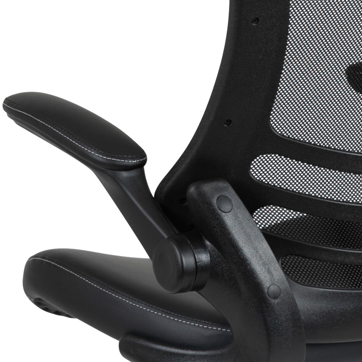 Mid-Back Mesh Ergonomic Drafting Chair with Adjustable Foot Ring and Flip-Up Arms