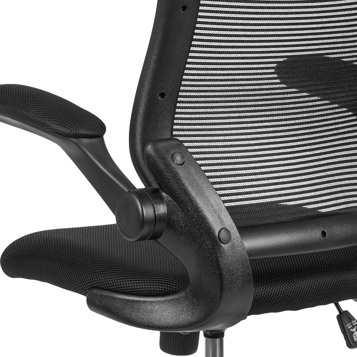 Mid-Back Mesh Ergonomic Drafting Chair with Adjustable Foot Ring and Flip-Up Arms