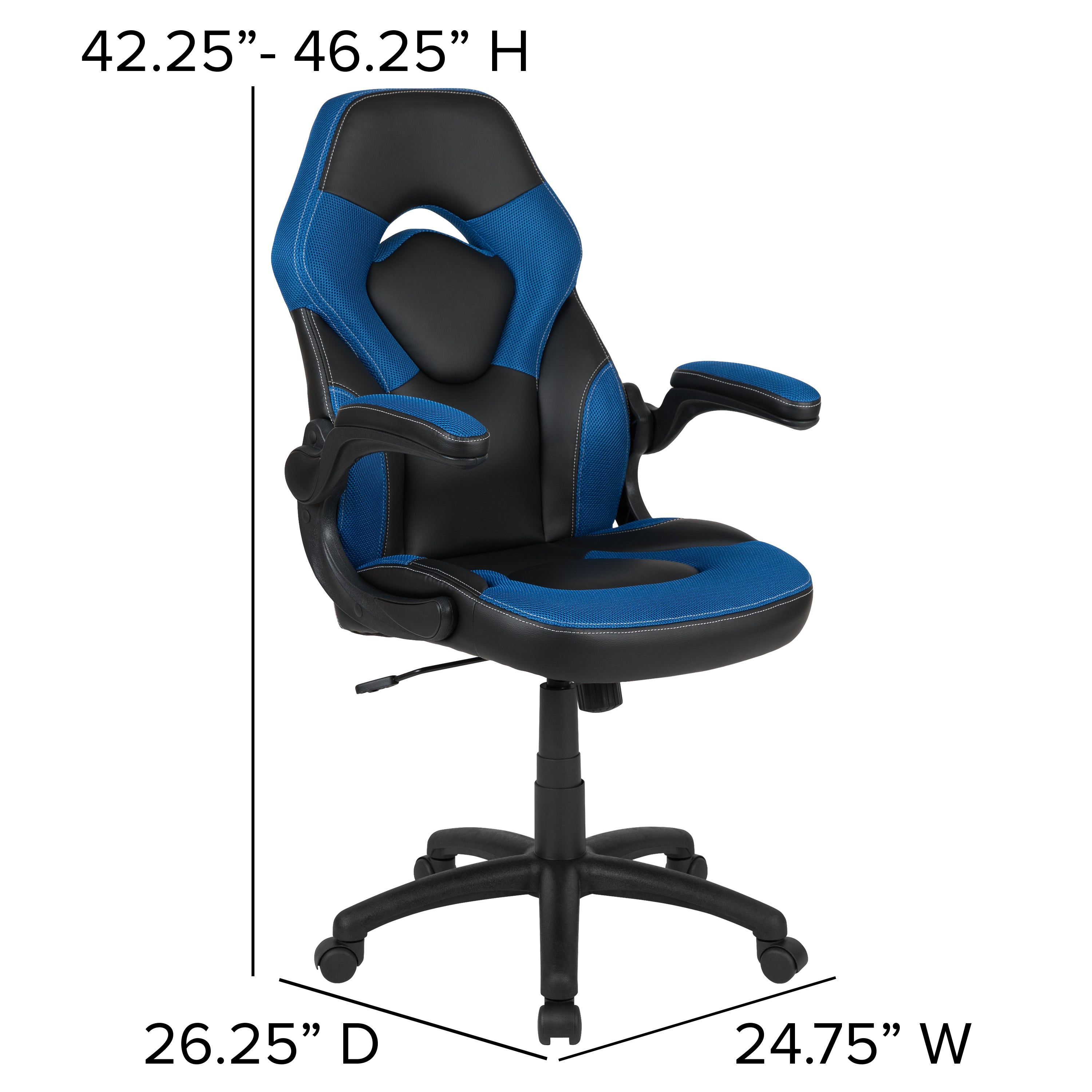 Gaming Desk and Racing Chair Set with Cup Holder, Headphone Hook & 2 Wire Management Holes