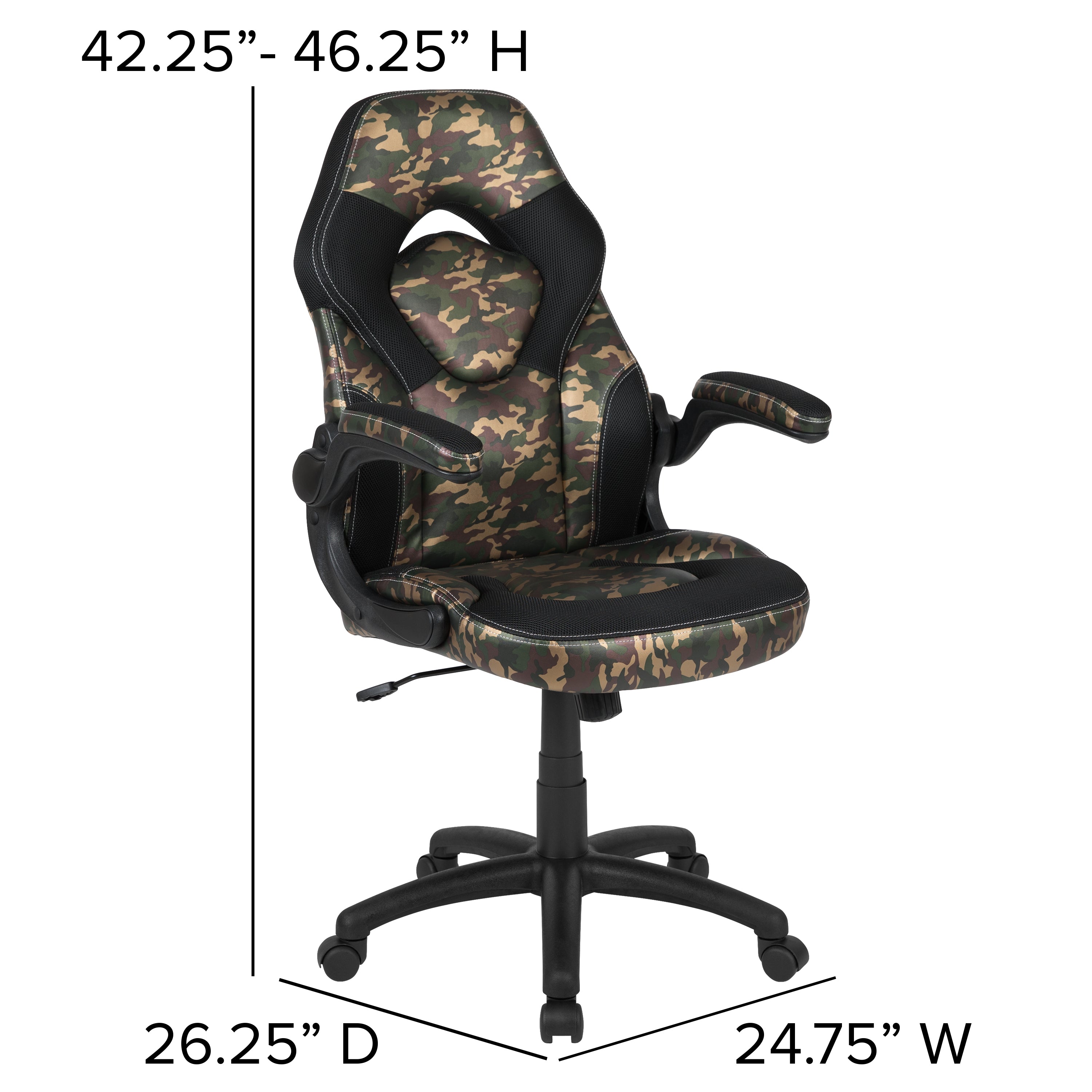 Gaming Desk and Racing Chair Set with Cup Holder, Headphone Hook & 2 Wire Management Holes